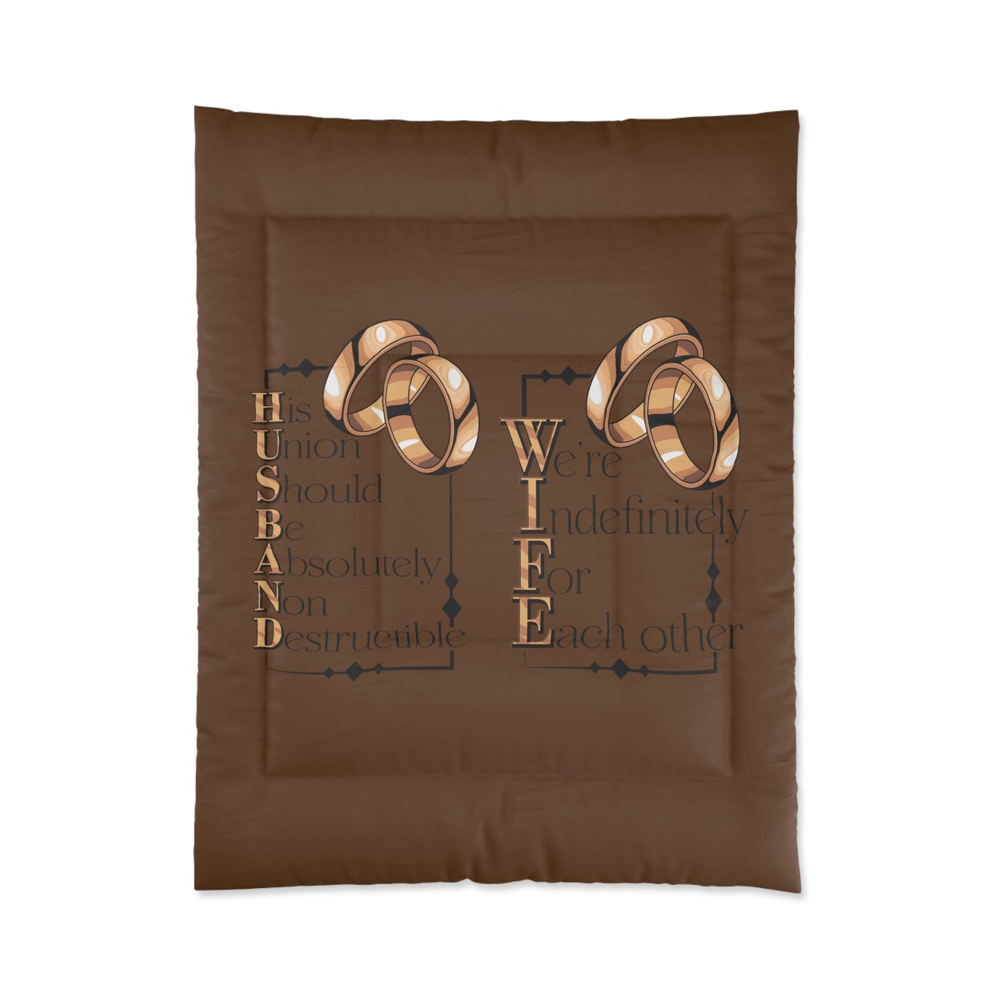 H.U.S.B.A.N.D. W.I.F.E. Comforter, Wedding Gift Bedding Set, Anniversary Home Decor, Couple's Blanket, Personalized Love Comforter