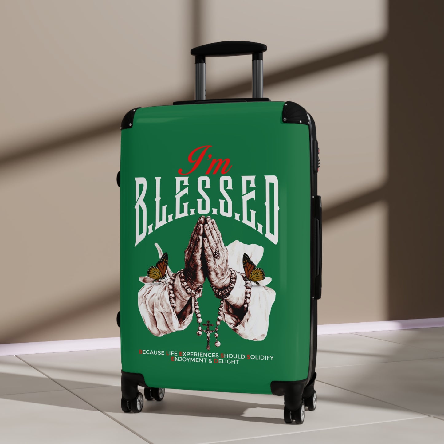 Blessed Travel Suitcase - Unique Luggage for Travelers, Faith-Inspired Gifts, Vacation Bags, Stylish Carry-On, Adventurer's Essentials