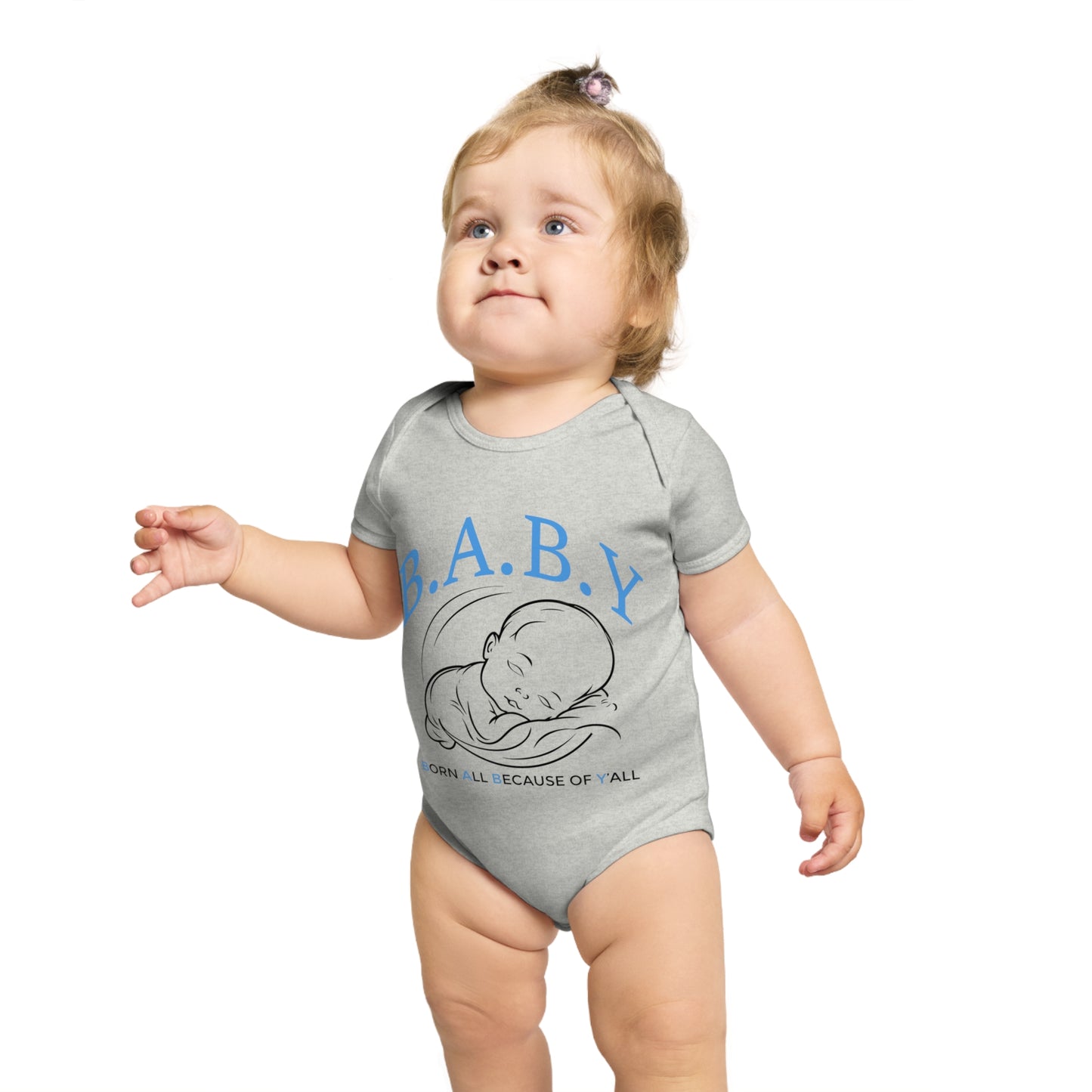Cute B.A.B.Y. (Born All Because of Ya'll) Bodysuit for Newborns, Adorable Infant Outfit for Baby Showers