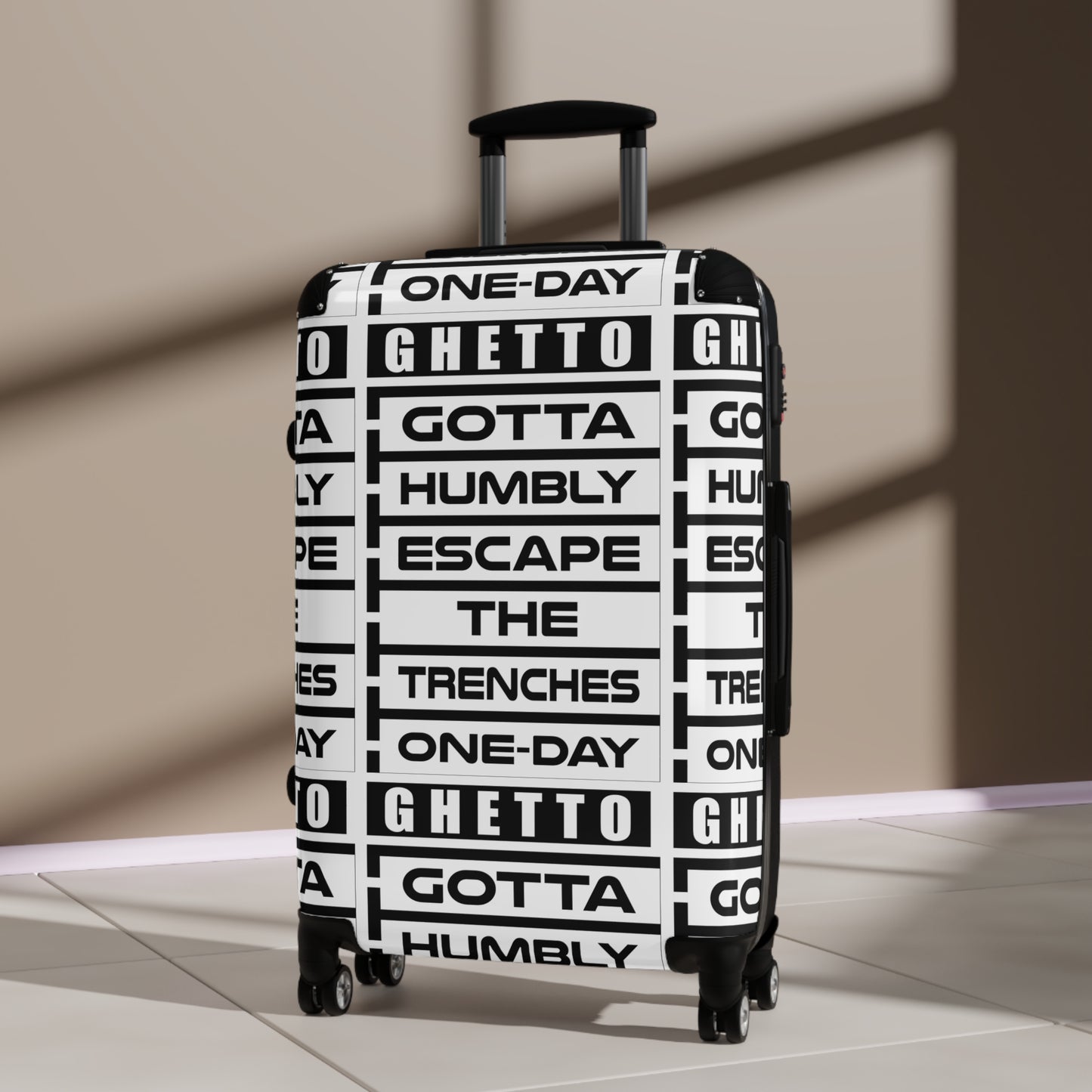 G.H.E.T.T.O. Travel Suitcase - Ghetto Escape One-Day Design, Luggage, Vacation Essential, Gift For Travelers, Urban Travel Gear