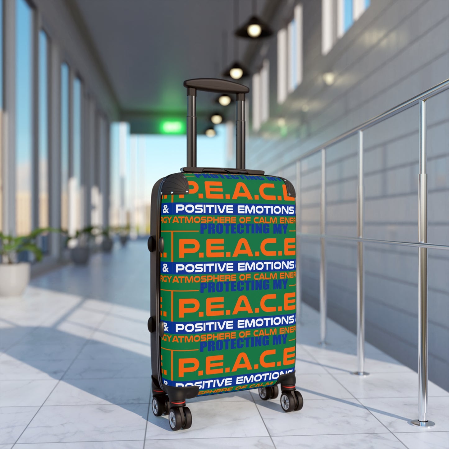 Protecting My PEACE l Vibes Suitcase | Travel Luggage for Stress-Free Journeys, Positive Emotions, Adventure, Gifts for Travelers