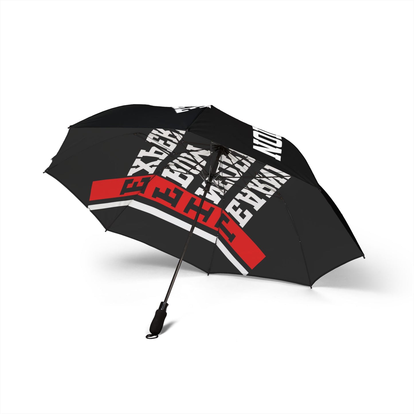 Foldable Umbrella — "Learning From Performance" Bold Black Compact Travel Umbrella