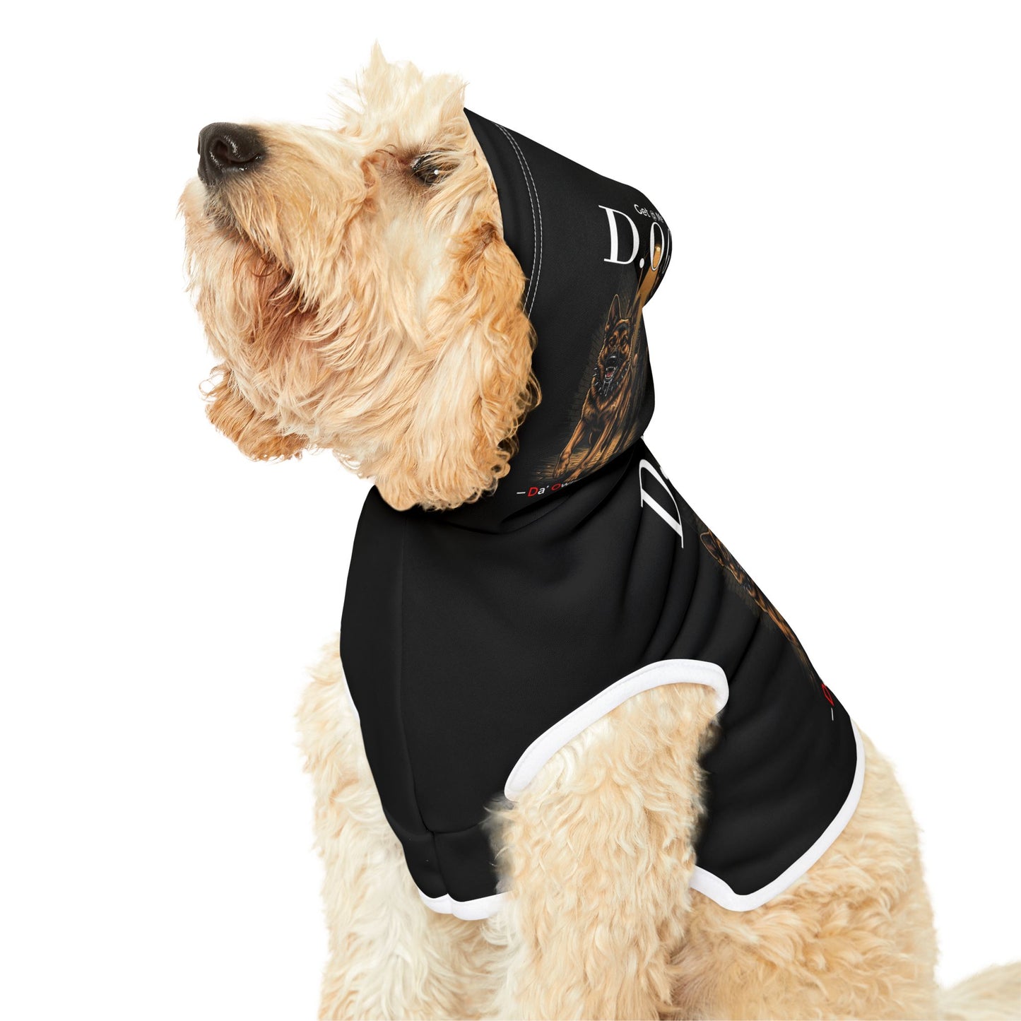 "Get at Me D.O.G." Guard Dog Graphic Hoodie for Dogs