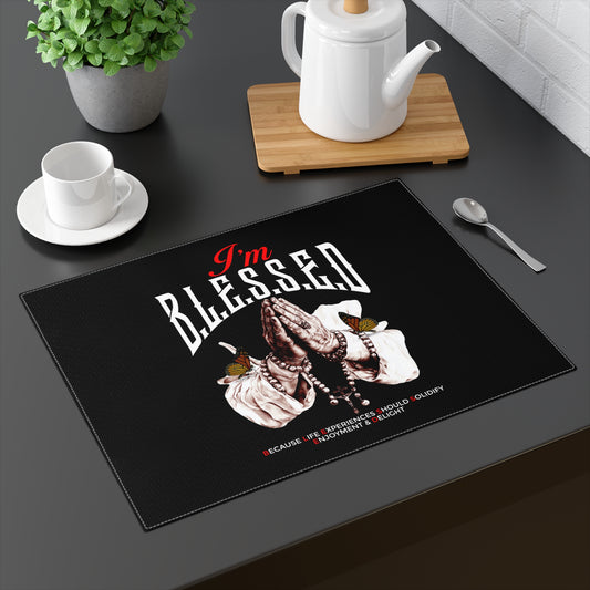 I'm Blessed Placemat — Prayer Hands & Rosary Table Mat