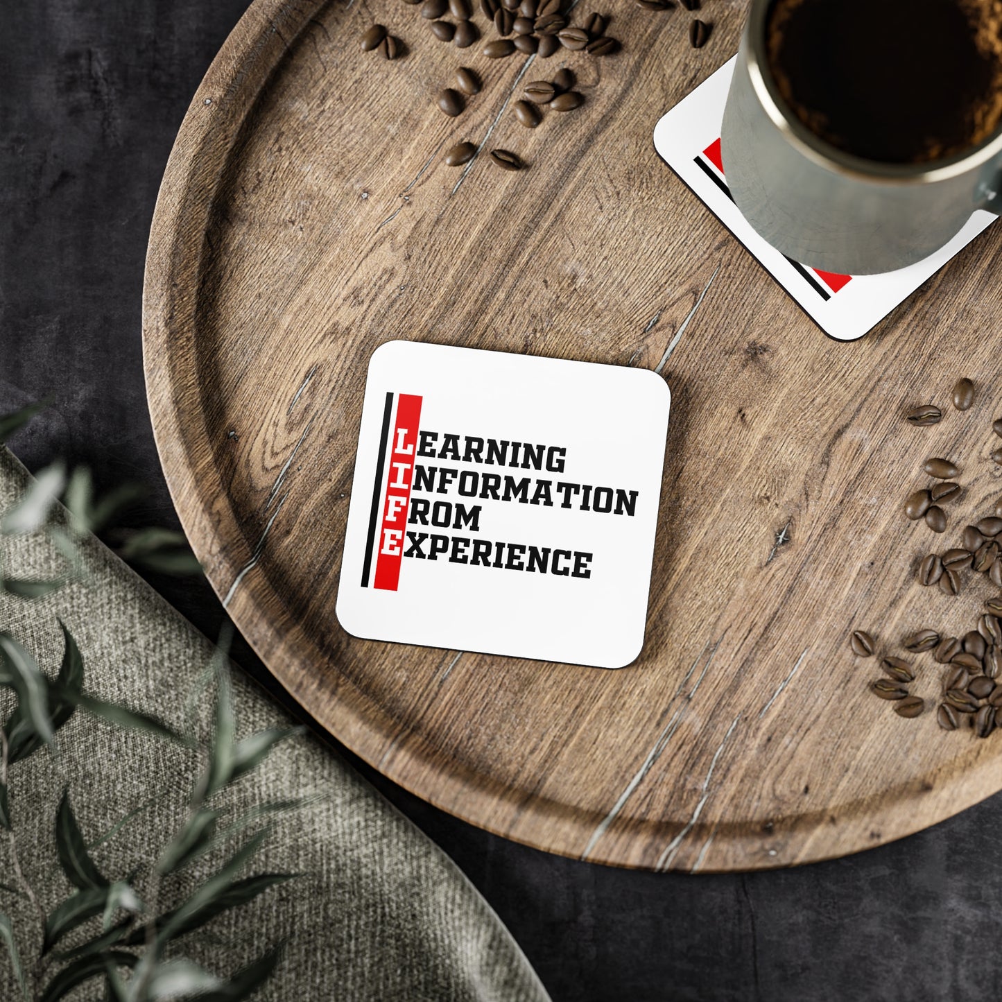 Coasters — LIFE: Learning Information From Experience Cork Drink Coasters