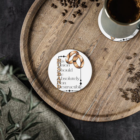 Marriage Coasters – "His Union Should Be Absolutely Non Destructible" Wedding Ring Drink Coaster