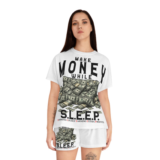 Money While Sleep Women's Short Pajama Set (AOP)