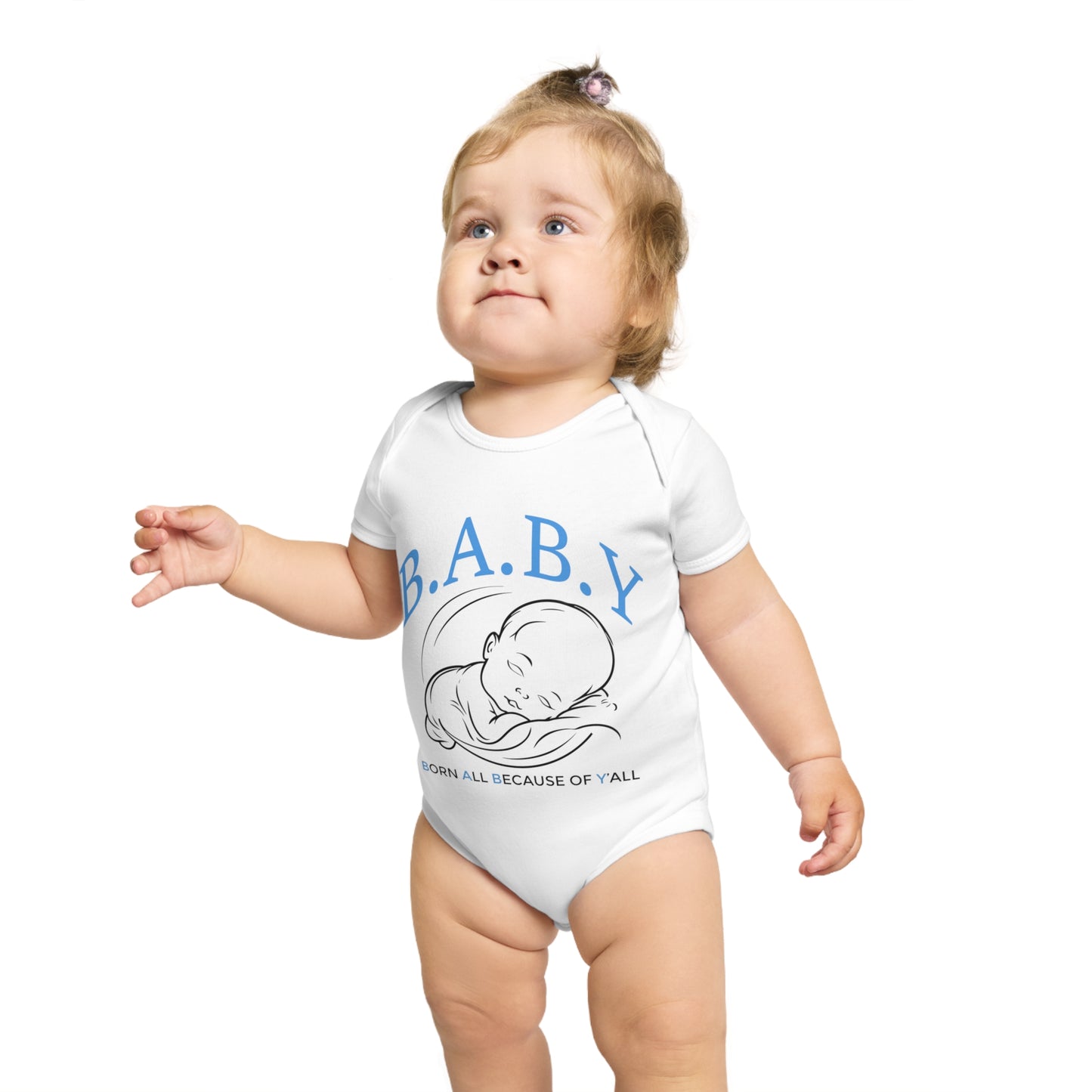 Cute B.A.B.Y. (Born All Because of Ya'll) Bodysuit for Newborns, Adorable Infant Outfit for Baby Showers