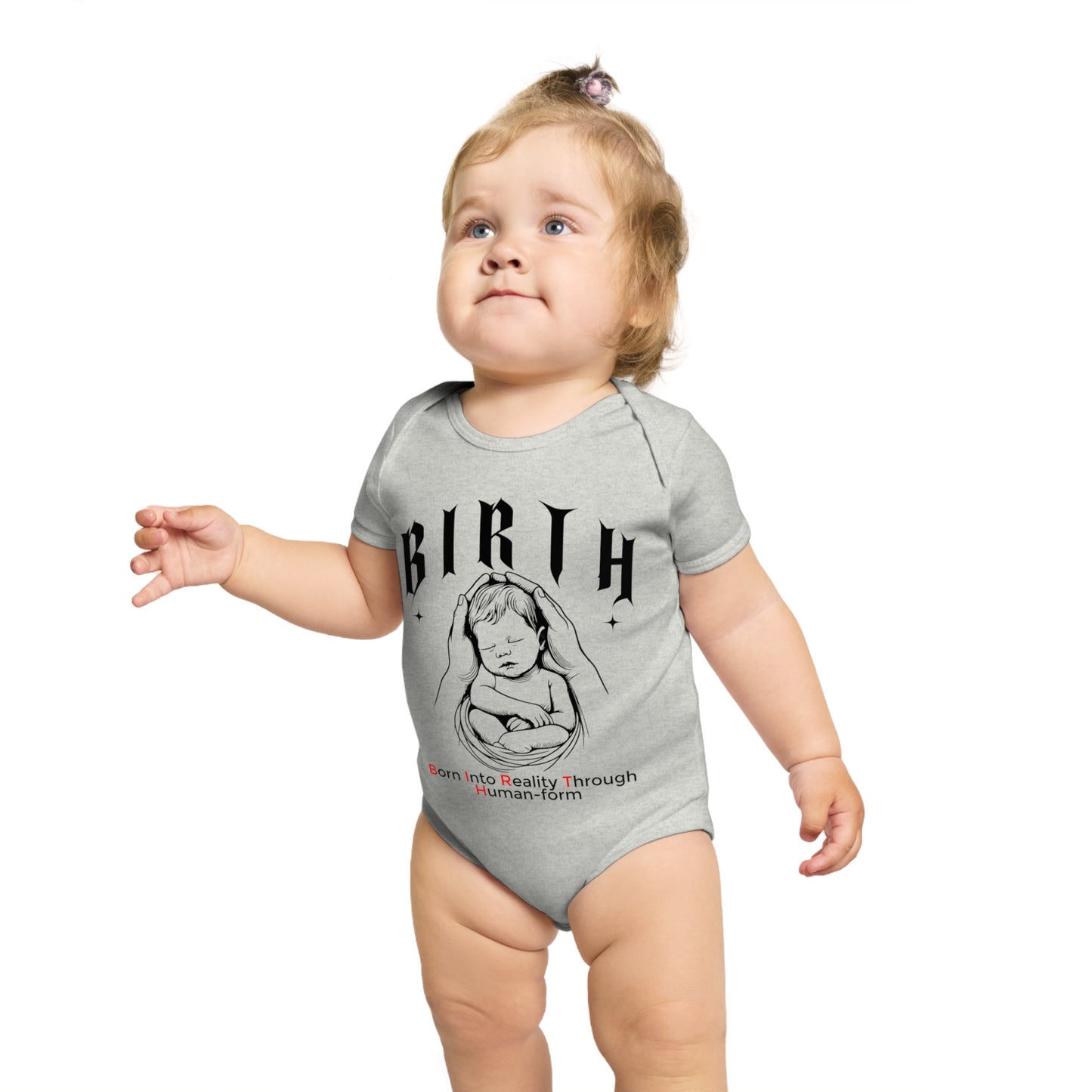 B.I.R.T.H. (Born Into Reality Through Human-Form) Announcement Baby Bodysuit, Infant Gift, Newborn Outfit, Baby Shower Gift, Cute Baby Clothing