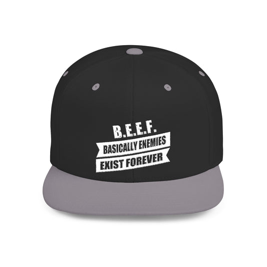 B.E.E.F. Flat Bill Snapback Hat, Casual Cap for Trendsetters, Adjustable Snapback, Perfect Gift for Birthdays, Streetwear Style, [...]