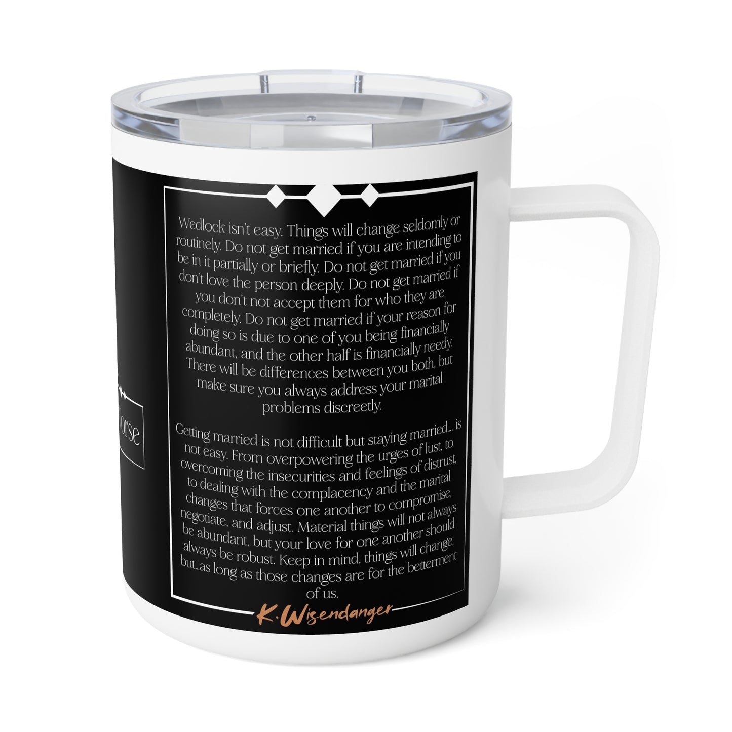 W.I.F.E. (We're Indefinitely For Each-Other) Insulated Coffee Mug, Perfect Gift for Couples, Wedding, Anniversary, Better or Worse Quote Mug