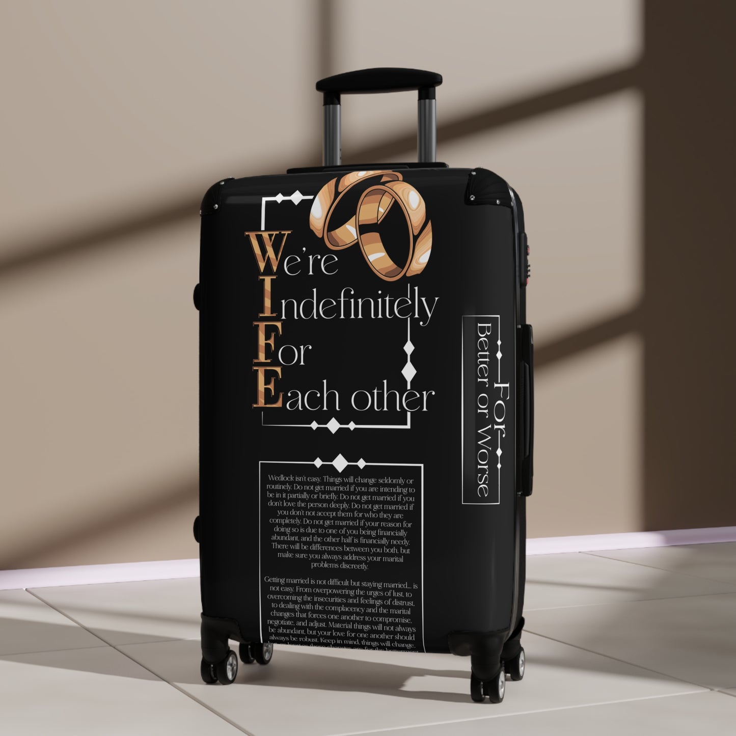 W.I.F.E. Personalized Suitcase for Couples, Romantic Travel Luggage, Wedding Gifts, Anniversary Gifts, Love Quotes Case