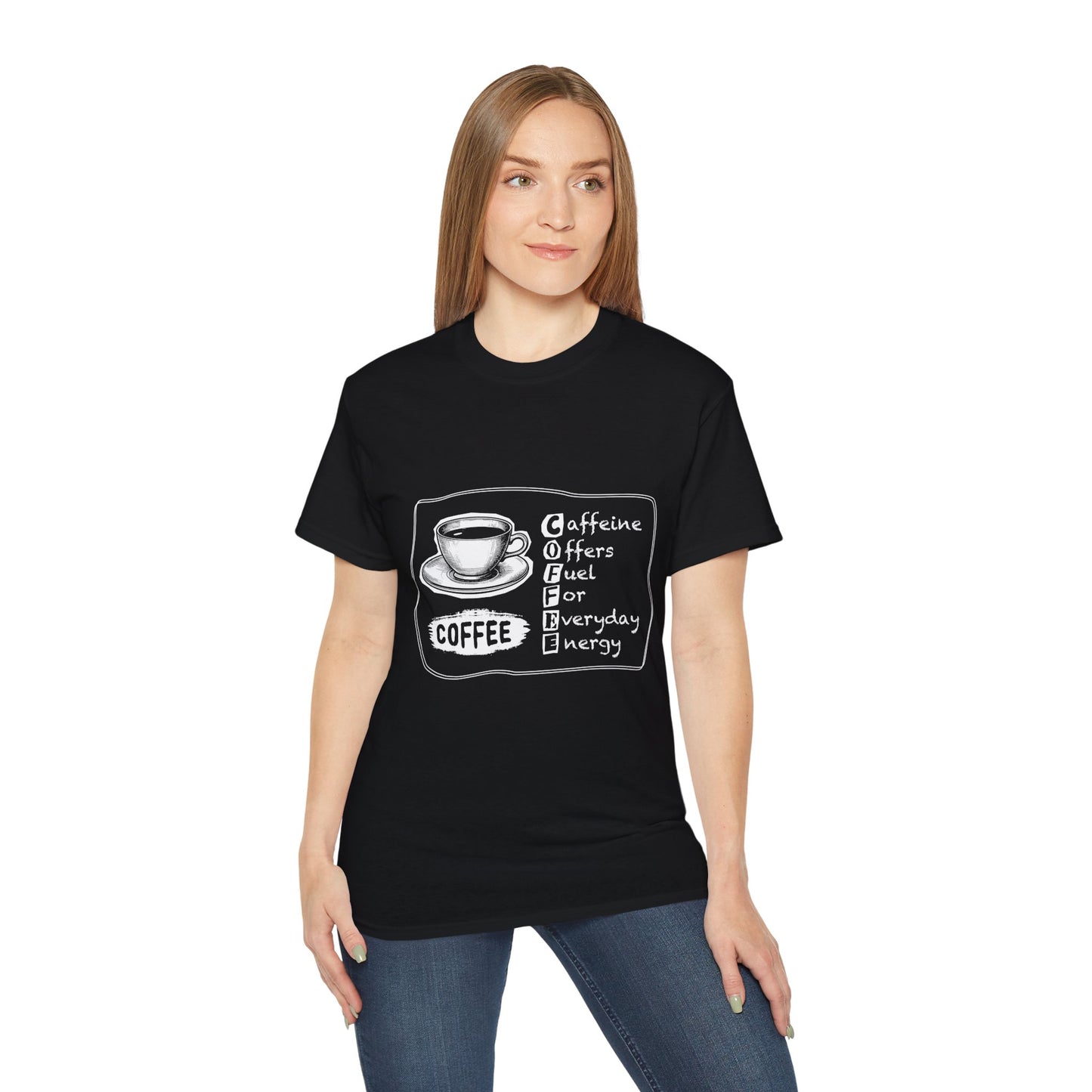 C.O.F.F.E.E. (Caffeine Offers Fuel For Everyday Energy) Lover's Unisex Tee, Funny Caffeine Shirt