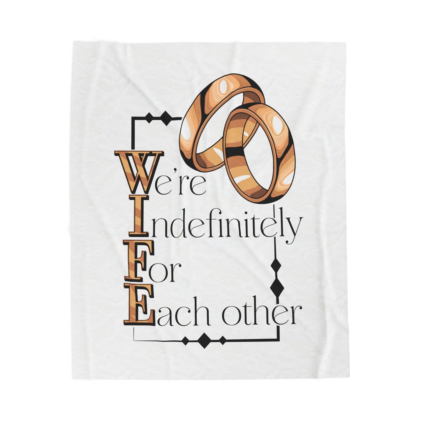 W.I.F.E. Cozy Velveteen Plush Blanket for Wives - Perfect Wedding Gift, Anniversary Present, Home Decor, Soft Throw, Gift for Her