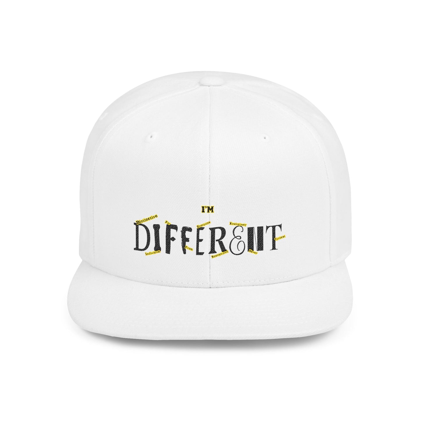 I'M D.I.F.F.E.R.E.N.T. Vibe Flat Bill Snapback Hat | Casual Fashion Accessory | Unisex Gift | Streetwear Style | Adjustable Cap