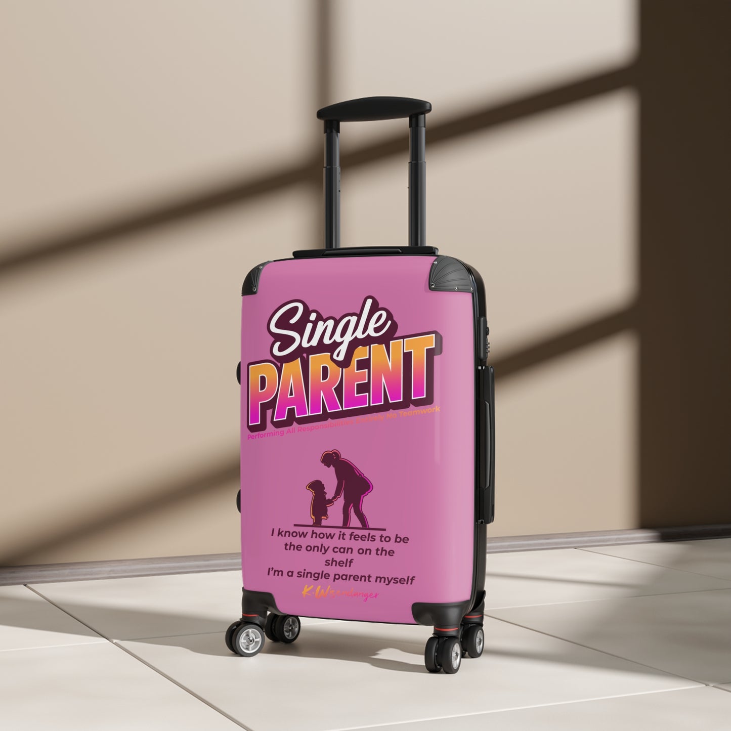 Single Parent Suitcase – Stylish Luggage for Single Parents, Perfect for Travel, Family Vacations, Gift for Mom or Dad