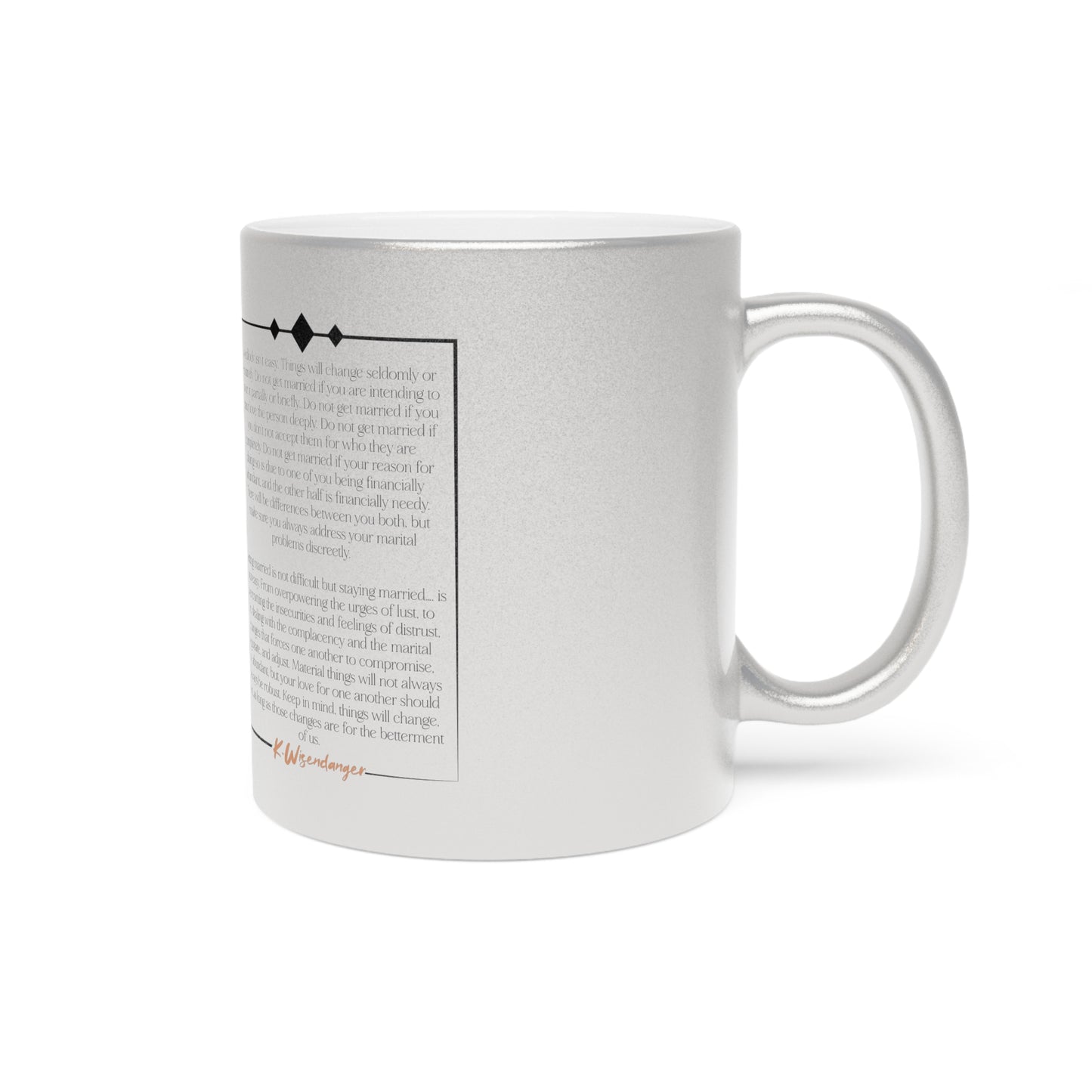 W.I.F.E. (We're Indefinitely For Each-Other) Metallic Wedding Mug | Love & Relationship Gift | Wife, Engagement, Anniversary, Bridal Shower, Special Occasion