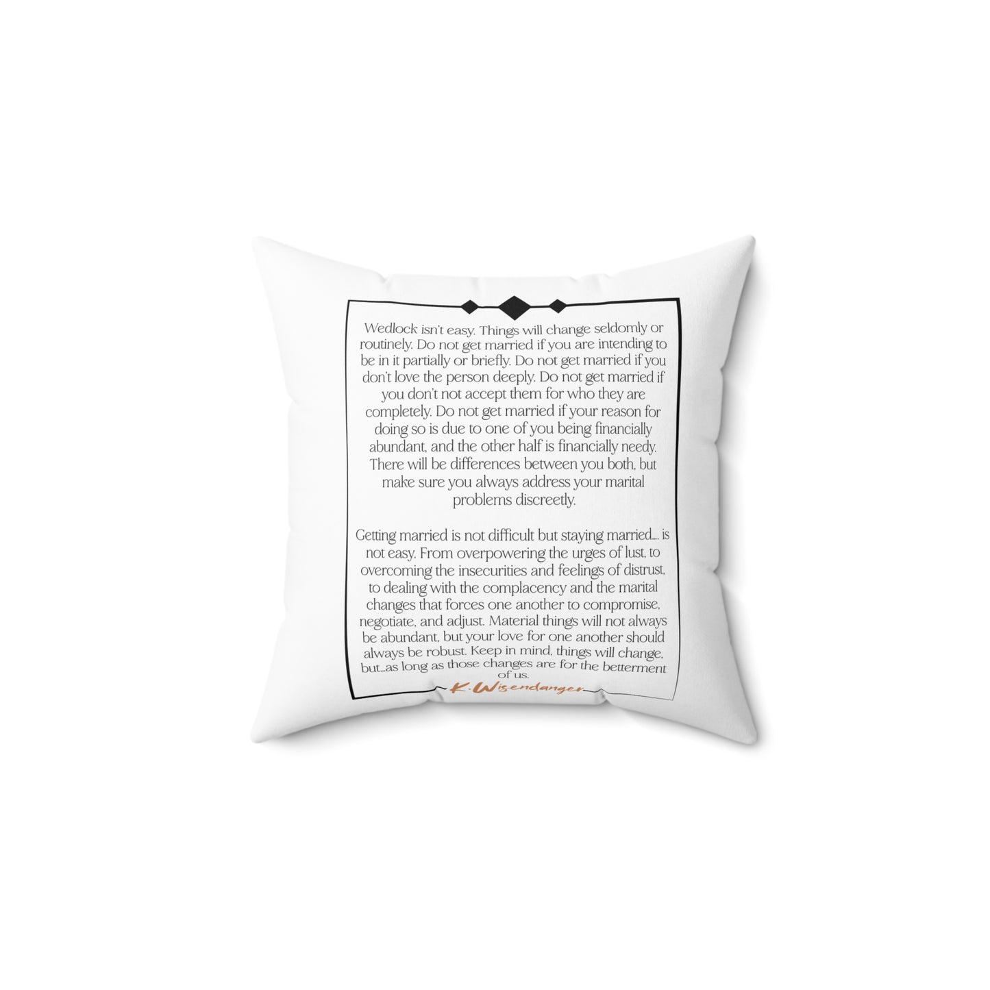 W.I.F.E. Romantic Wedding Pillow with Rings Design, Perfect Anniversary or Wedding Gift, Home Decor for Couples, Personalized Love Accent
