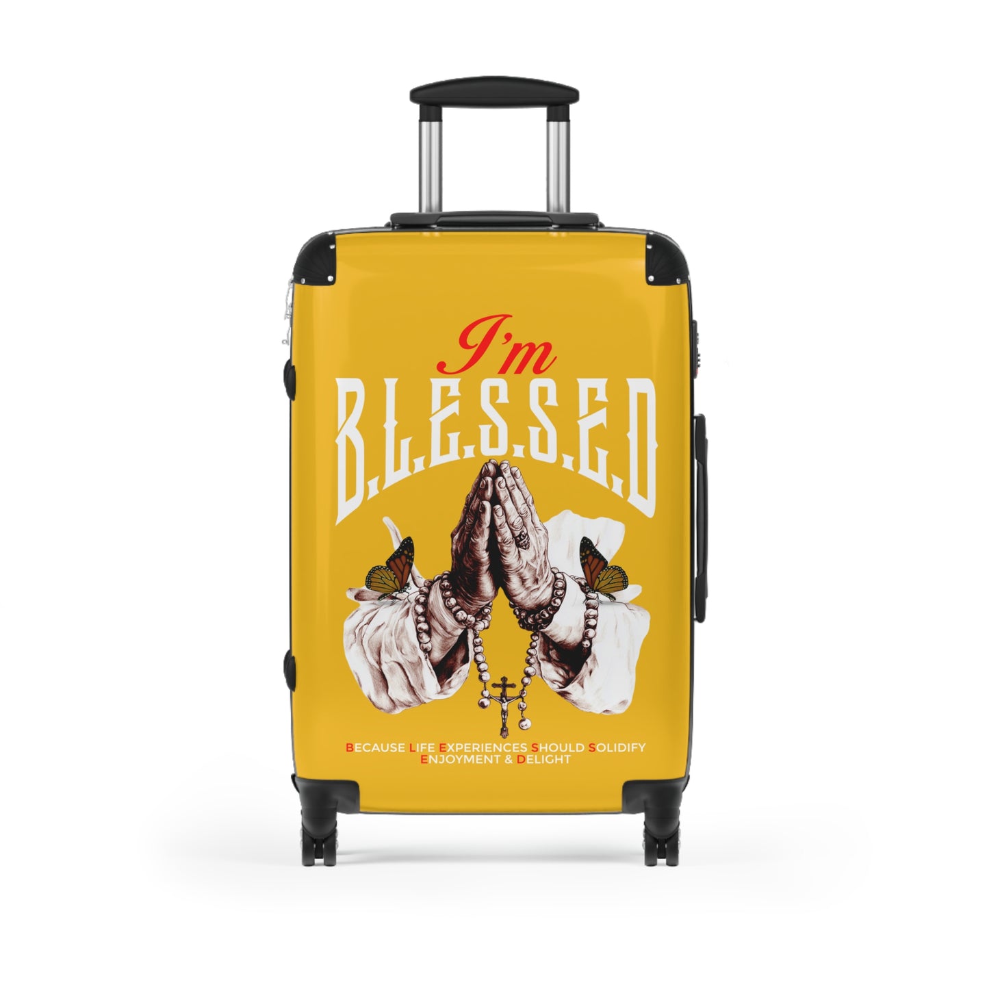 Blessed Travel Suitcase - Stylish Luggage with Inspirational Design, Carry-On Bag, Travel Accessory, Gift for Travelers, Vacation Essentials