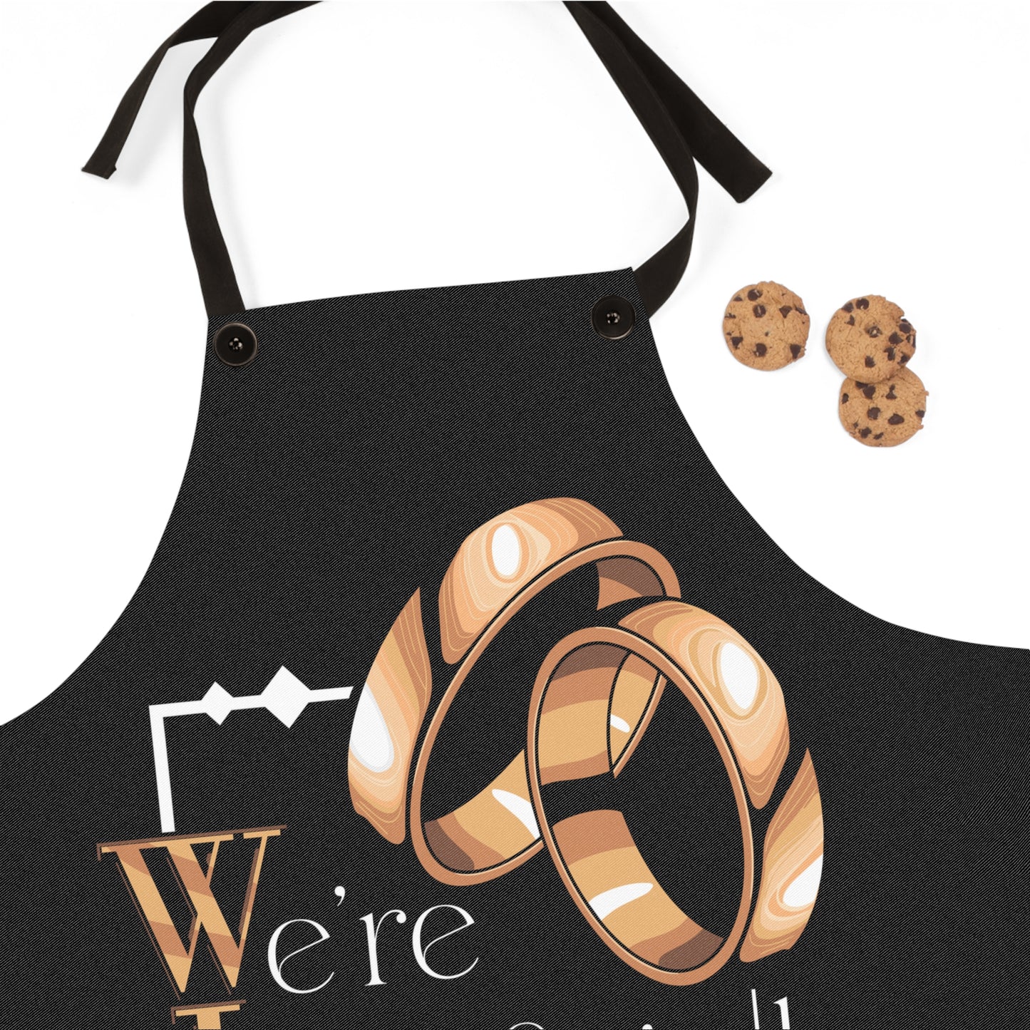 Wedding Rings Apron — "Wife: We're Definitely For Each Other" Cooking Apron
