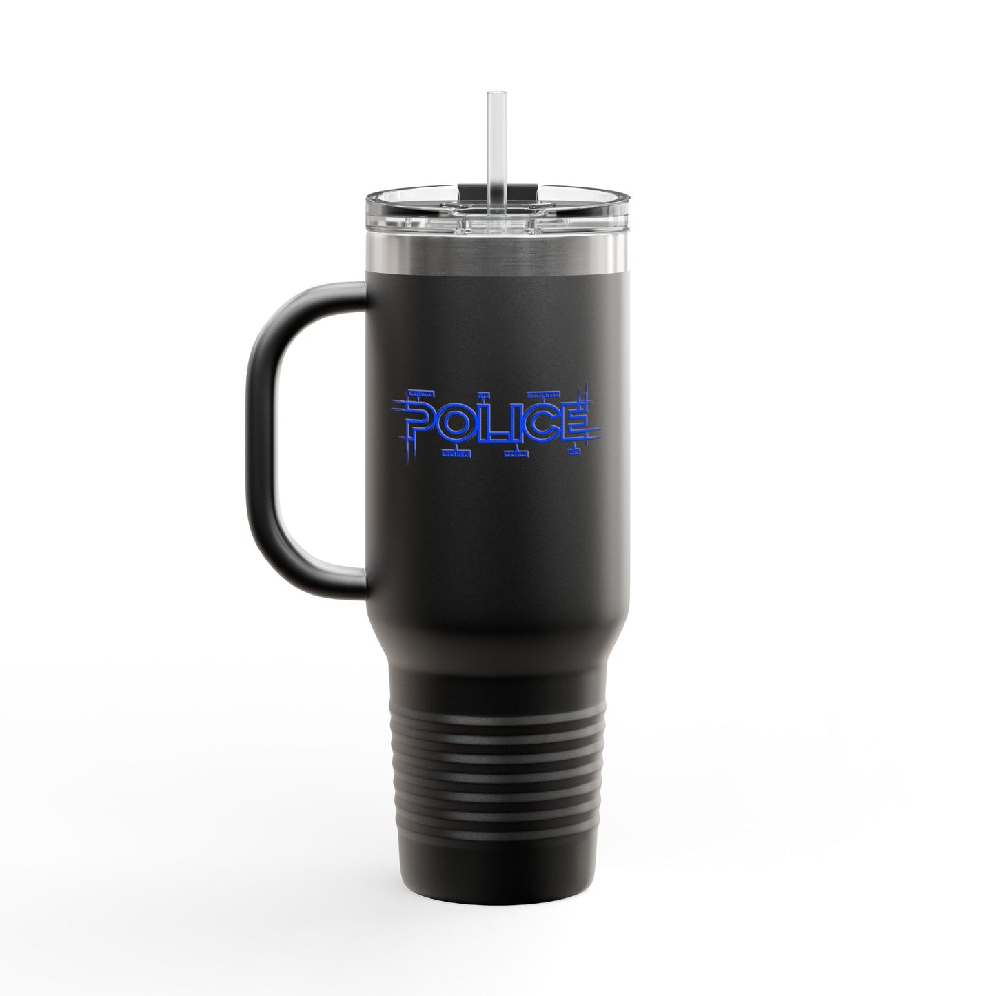 P.O.L.I.C.E. (Professional Officer of Law Improving Communities on Earth) Insulated Travel Mug, 40oz -for Law Enforcement