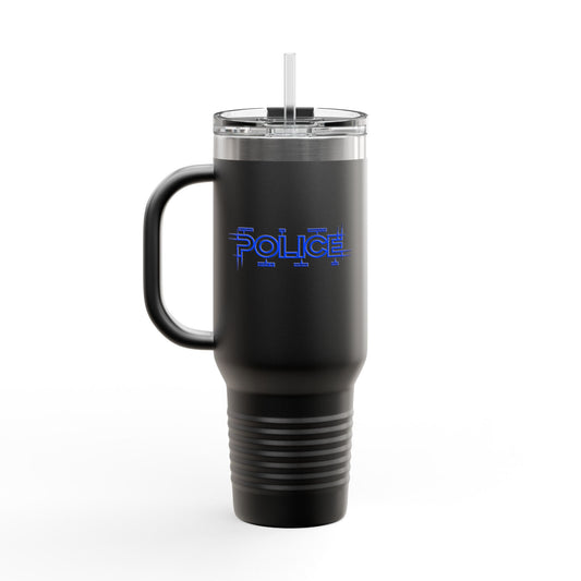 P.O.L.I.C.E. (Professional Officer of Law Improving Communities on Earth) Insulated Travel Mug, 40oz -for Law Enforcement