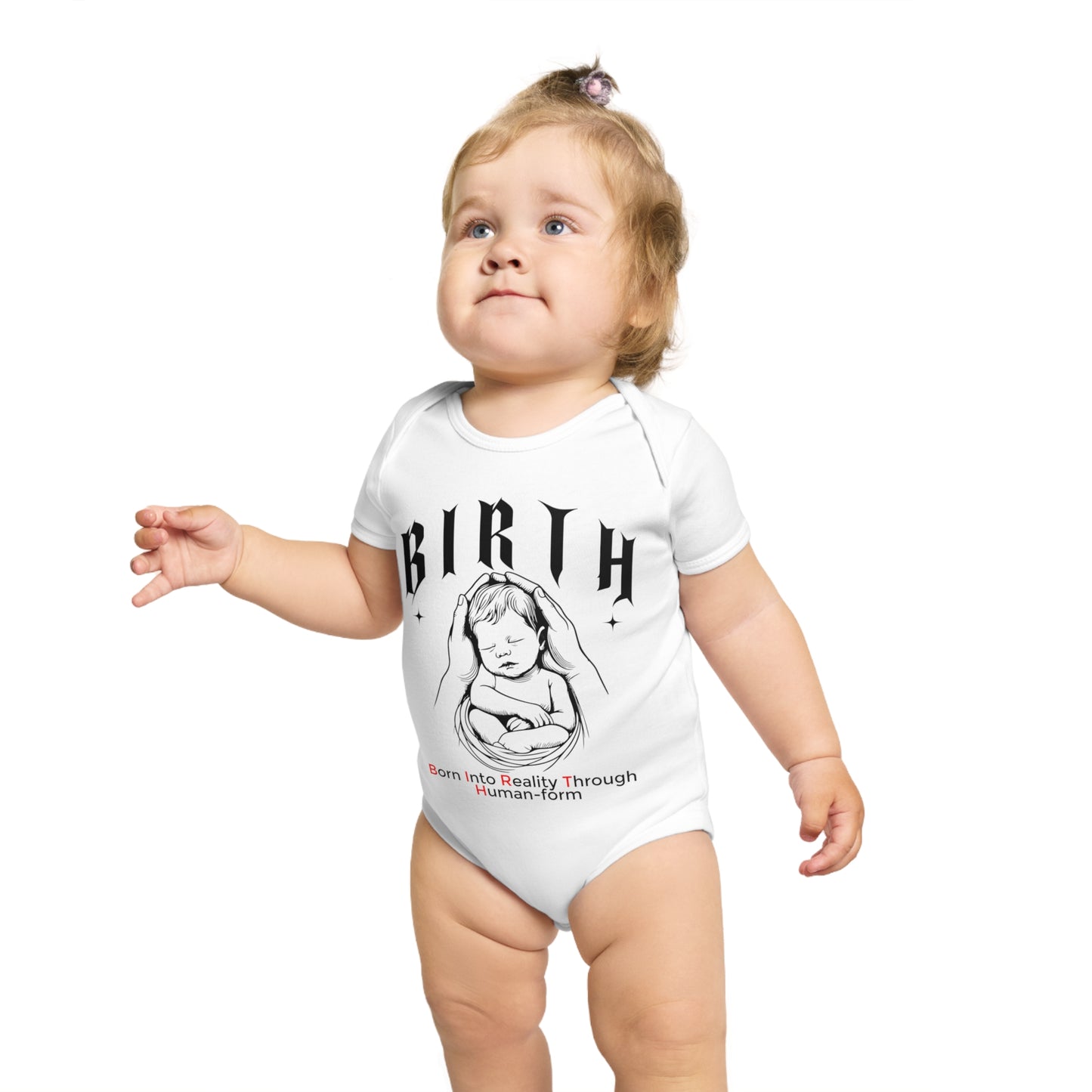B.I.R.T.H. (Born Into Reality Through Human-Form) Announcement Baby Bodysuit, Infant Gift, Newborn Outfit, Baby Shower Gift, Cute Baby Clothing