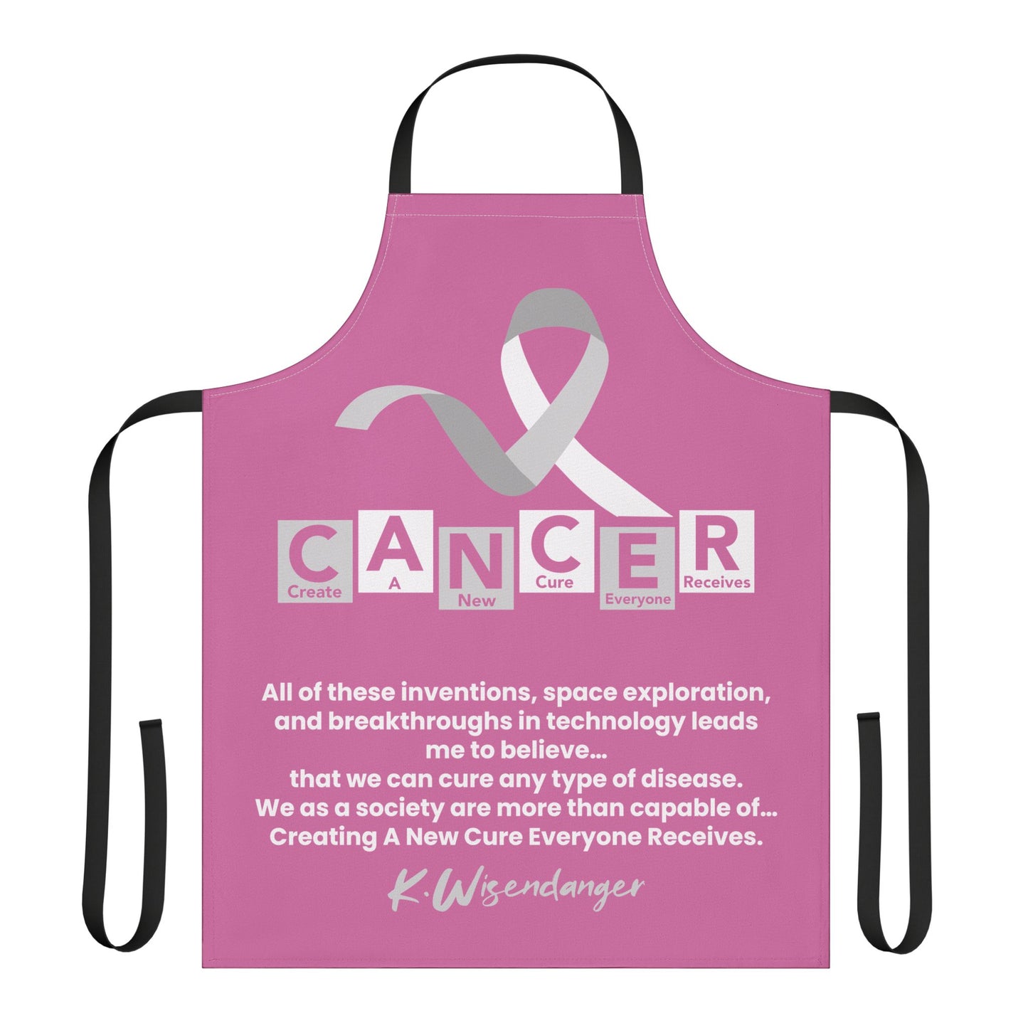 Breast Cancer Awareness Apron – Motivational Ribbon Quote Design