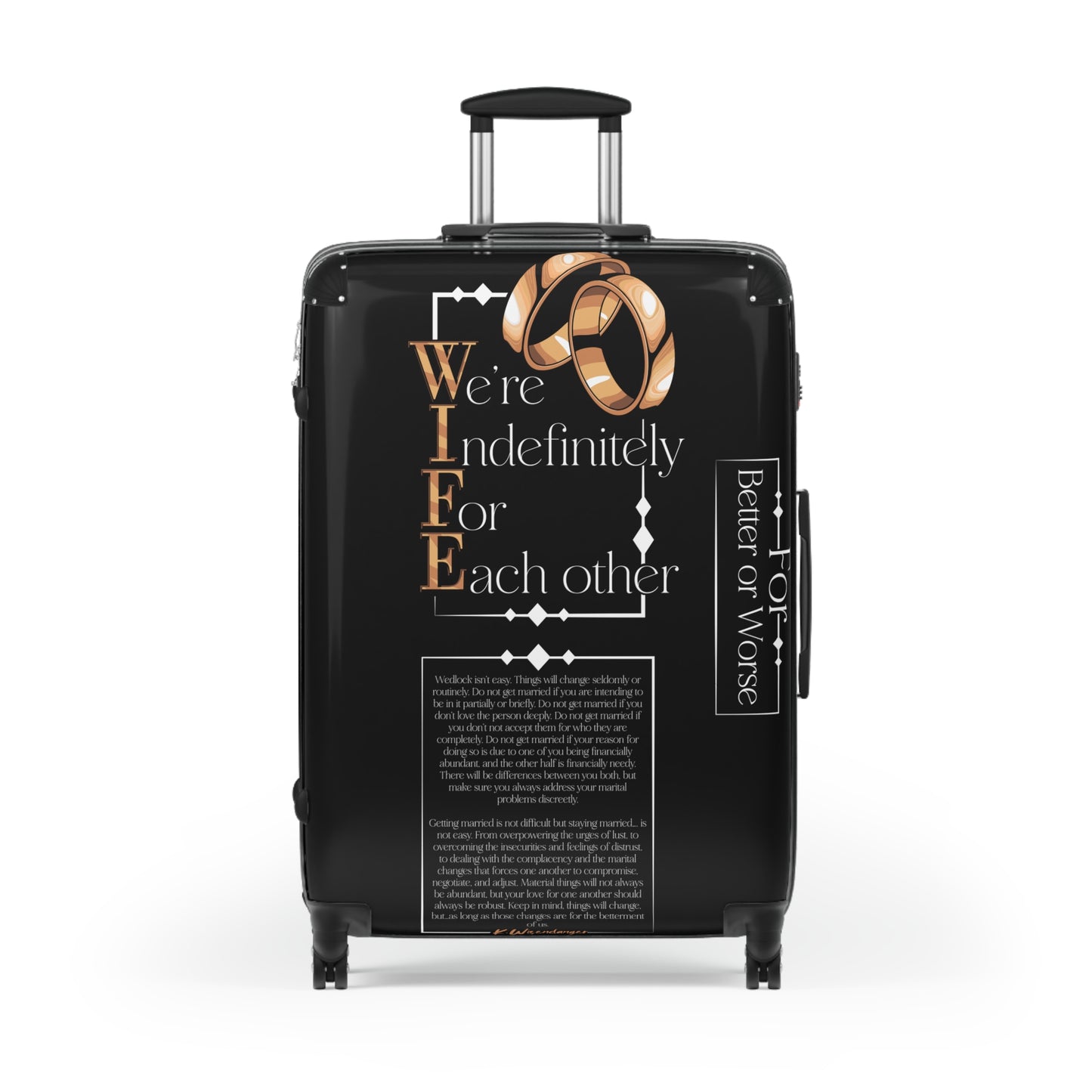 W.I.F.E. Personalized Suitcase for Couples, Romantic Travel Luggage, Wedding Gifts, Anniversary Gifts, Love Quotes Case