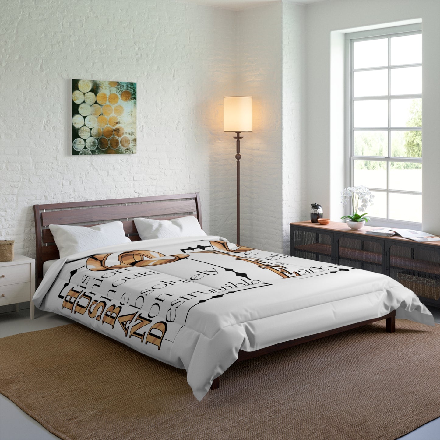 H.U.S.B.A.N.D. W.I.F.E. Elegant Couples Comforter - Perfect Wedding Gift, Cozy Bedroom Décor, Anniversary Celebration, Home & Living