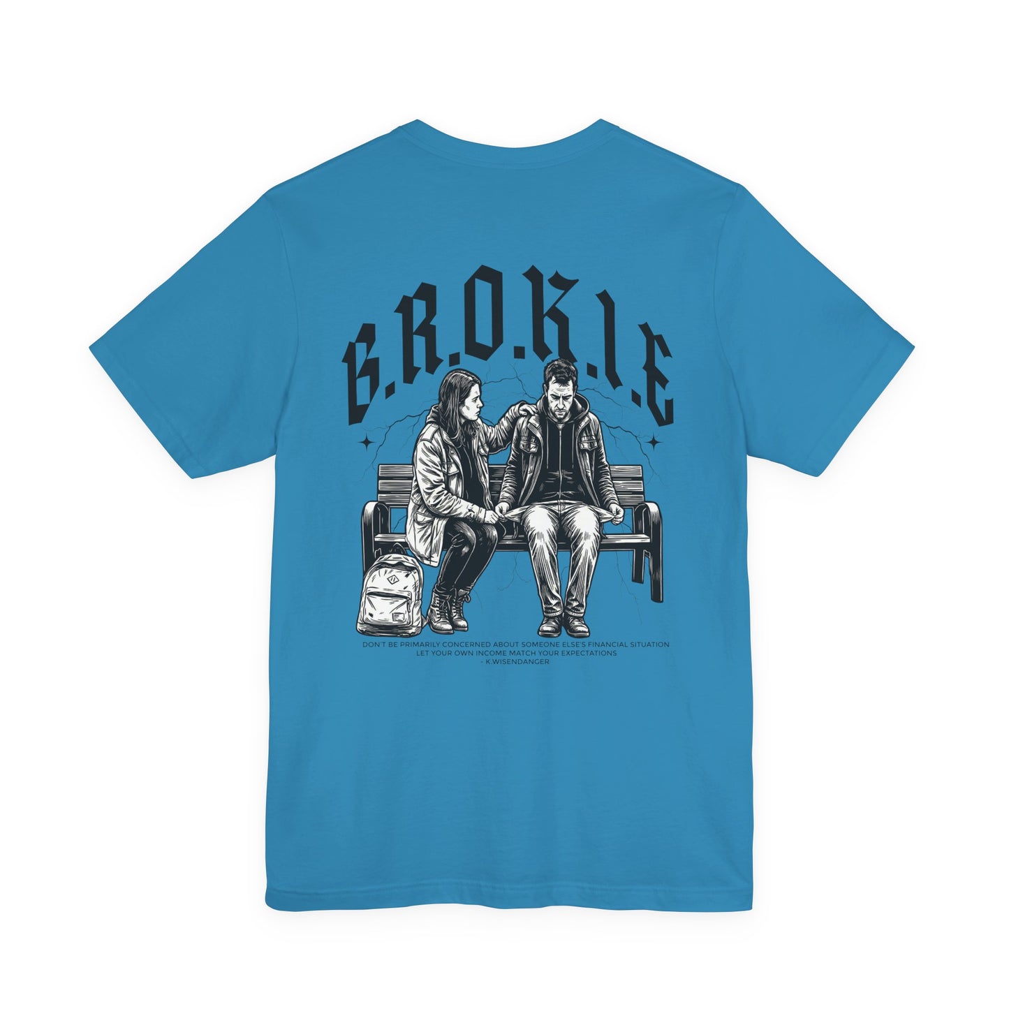 No B.R.O.K.I.E. Premium Tee — Graphic Vintage Streetwear T-Shirt with Bench Illustration