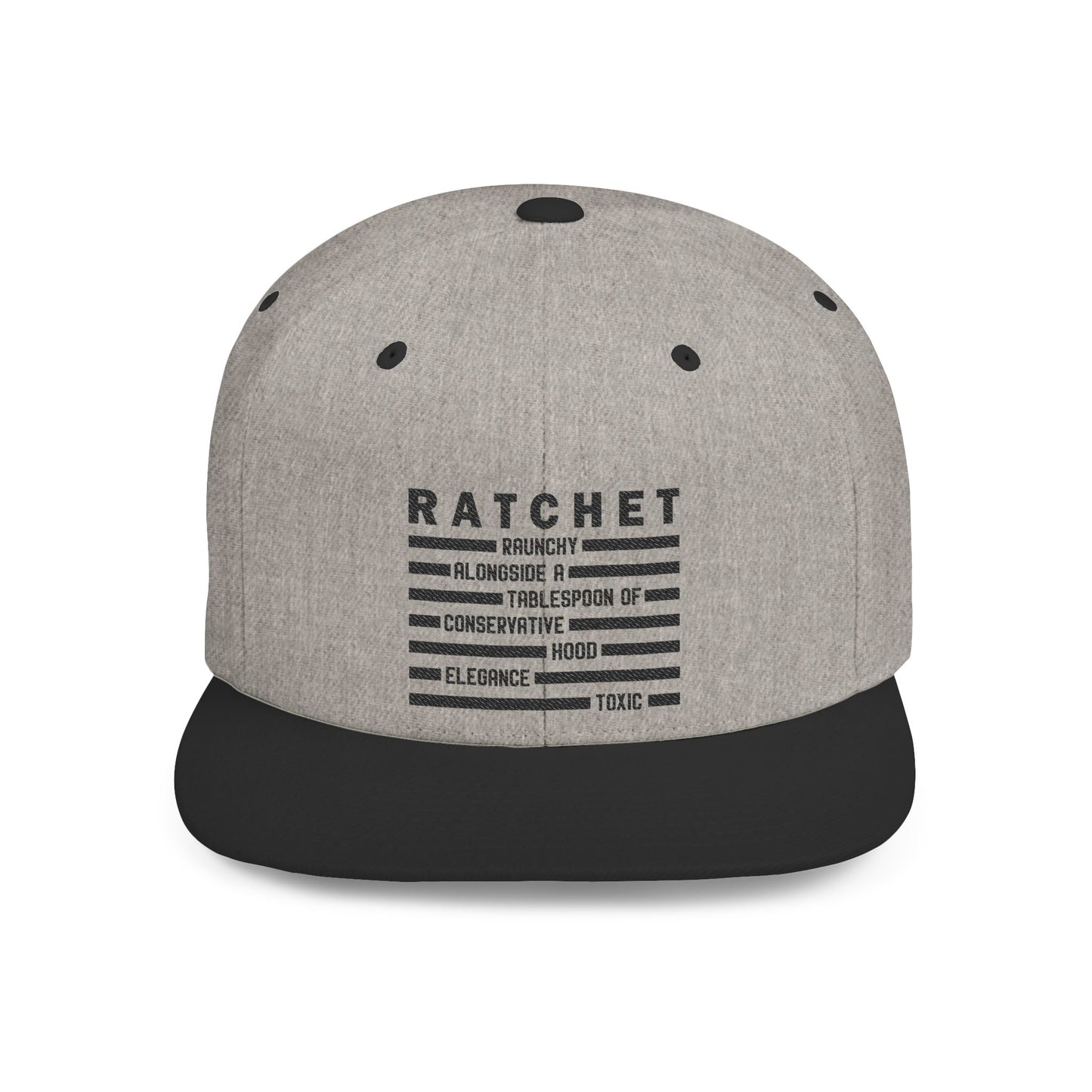 R.A.T.C.H.E.T. Flat Bill Snapback Cap  - Perfect for Street Style, Outdoor Events, & Casual Wear