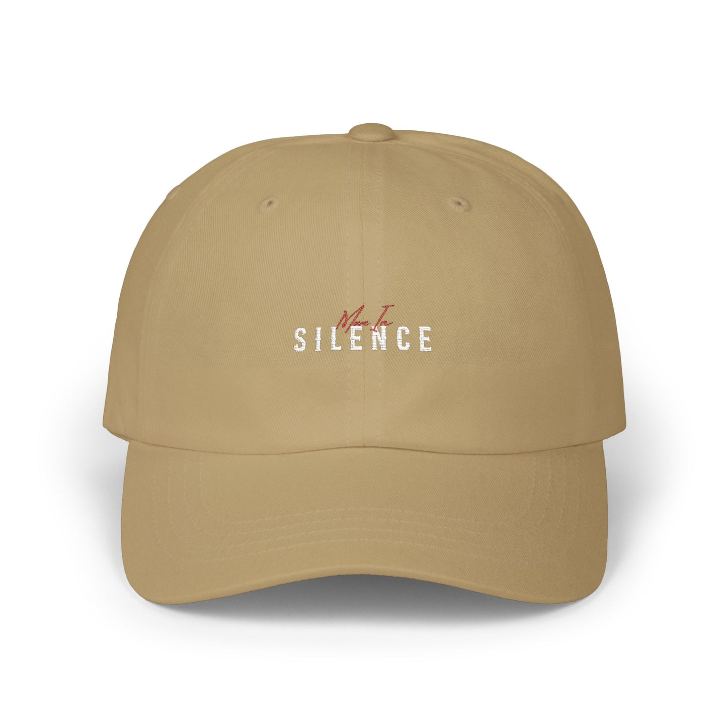 Move In S.I.L.E.N.C.E. Trendy Dad Cap with 'Silence' Text, Relaxed Style, Perfect for Casual Outfits, Gifts for Fathers, Birthdays, Everyday Wear