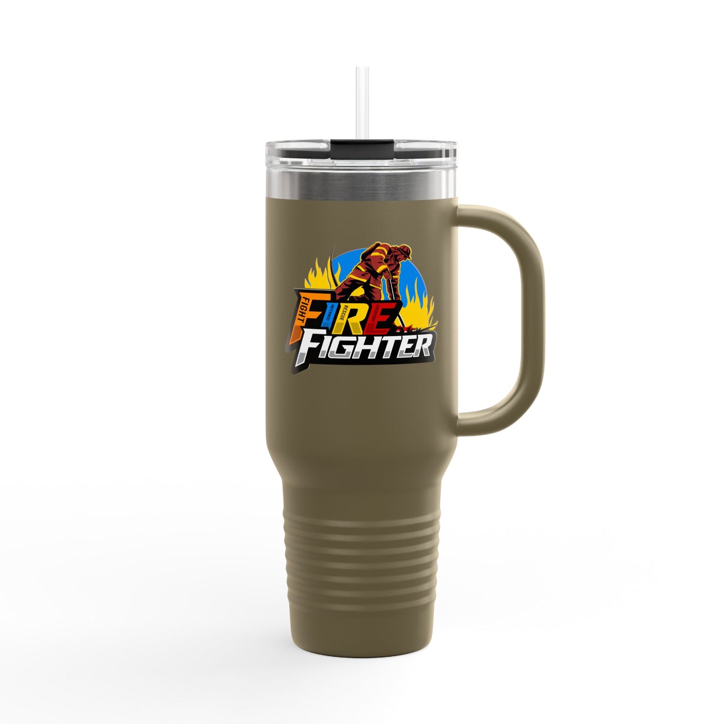 Firefighter Insulated Travel Mug - 40oz, Hot Beverage Cup, Personalized Gift for Firefighters, Camping Mug, Unique Firefighter Gift