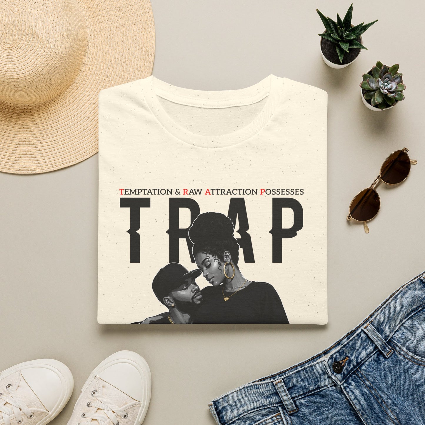 Trap Him Graphic T-Shirt — 'Trap: His Income & Mind' Urban Couple Streetwear