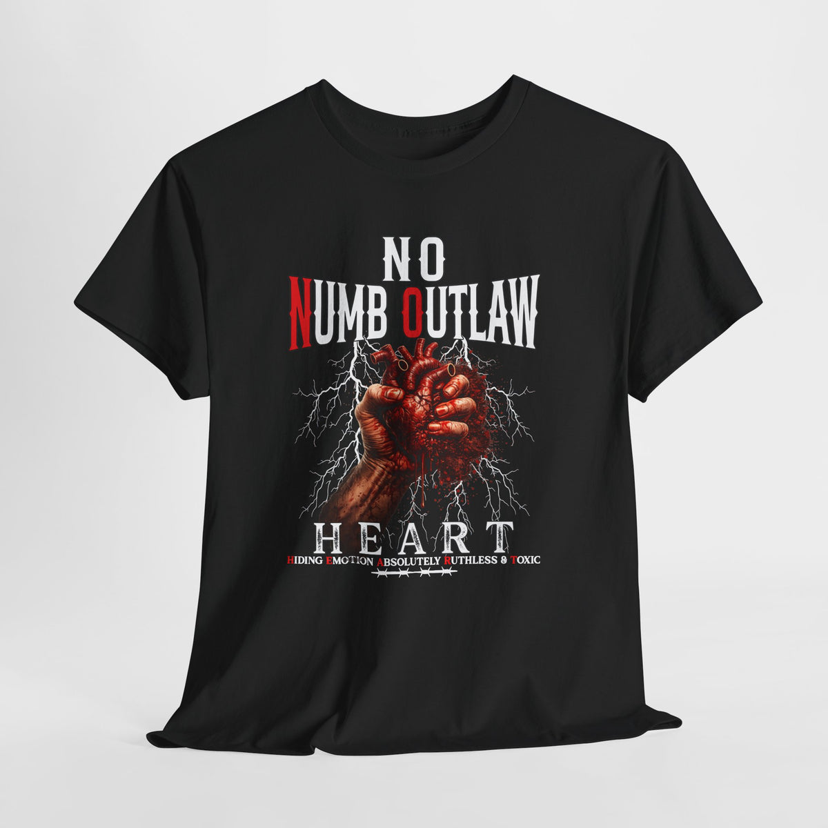 Graphic Tee - "No Numb Outlaw Heart" Bloodied Fist Design