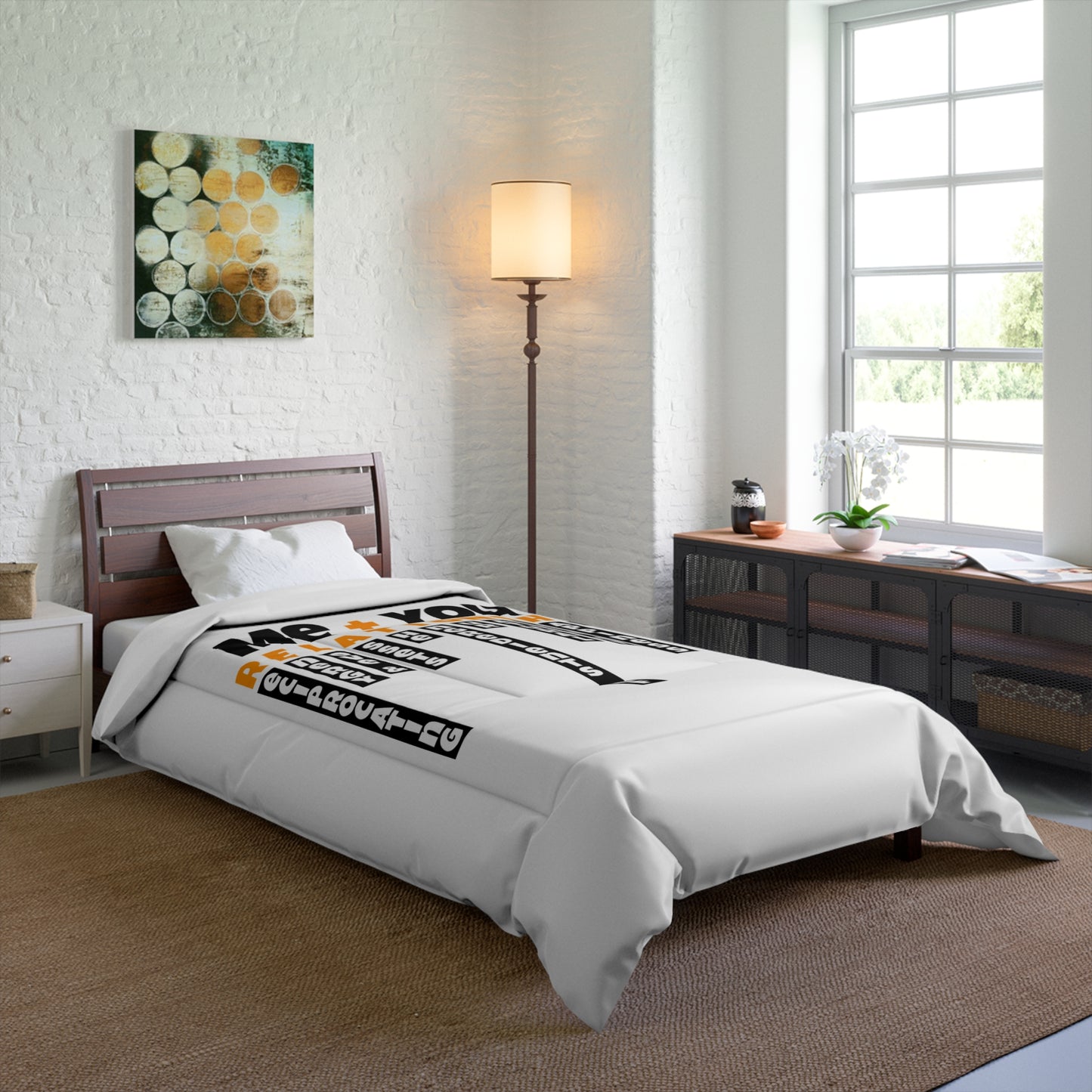 Couples Comforter with Relationship Quote | Cozy Bedroom Decor, Love Gift, Wedding Present, Anniversary, Home Bedding