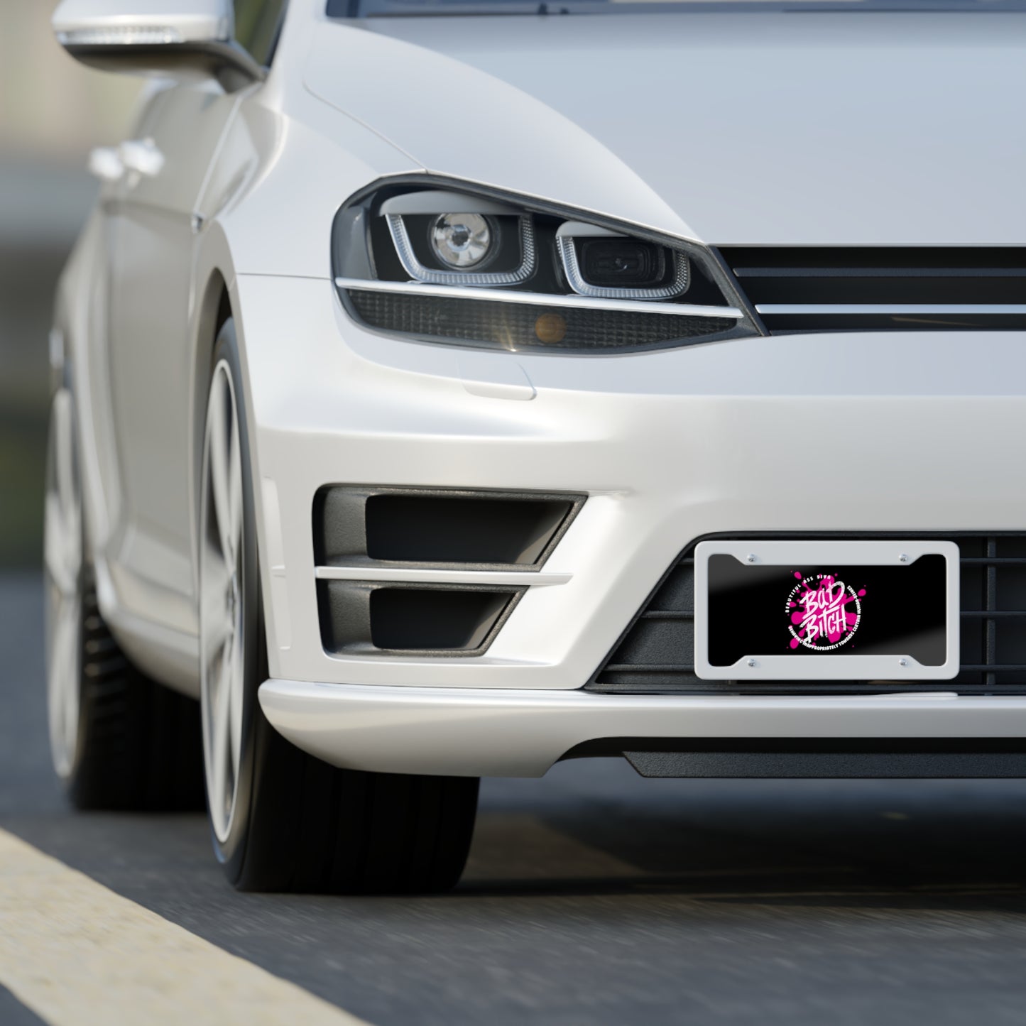 B.A.D. B.I.T.C.H. License Plate — Pink Graffiti Statement Tag