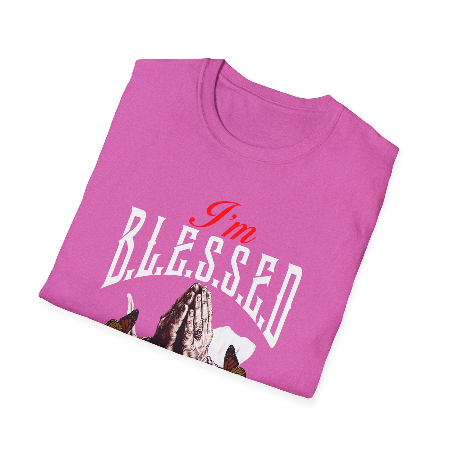 B.L.E.S.S.E.D. T-Shirt for Spirituality and Faith, Unisex Softstyle Tee