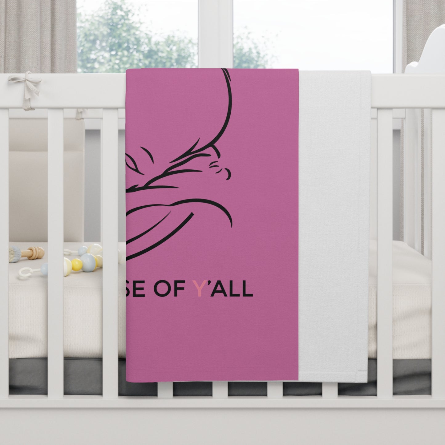 Cozy B.A.B.Y. (Born All Because of Ya'll) Blanket, Soft Fleece Blanket for Infants, Perfect Baby Shower Gift, Nursery Décor, Gender-Neutral Baby Gift, Keepsake for Newborns