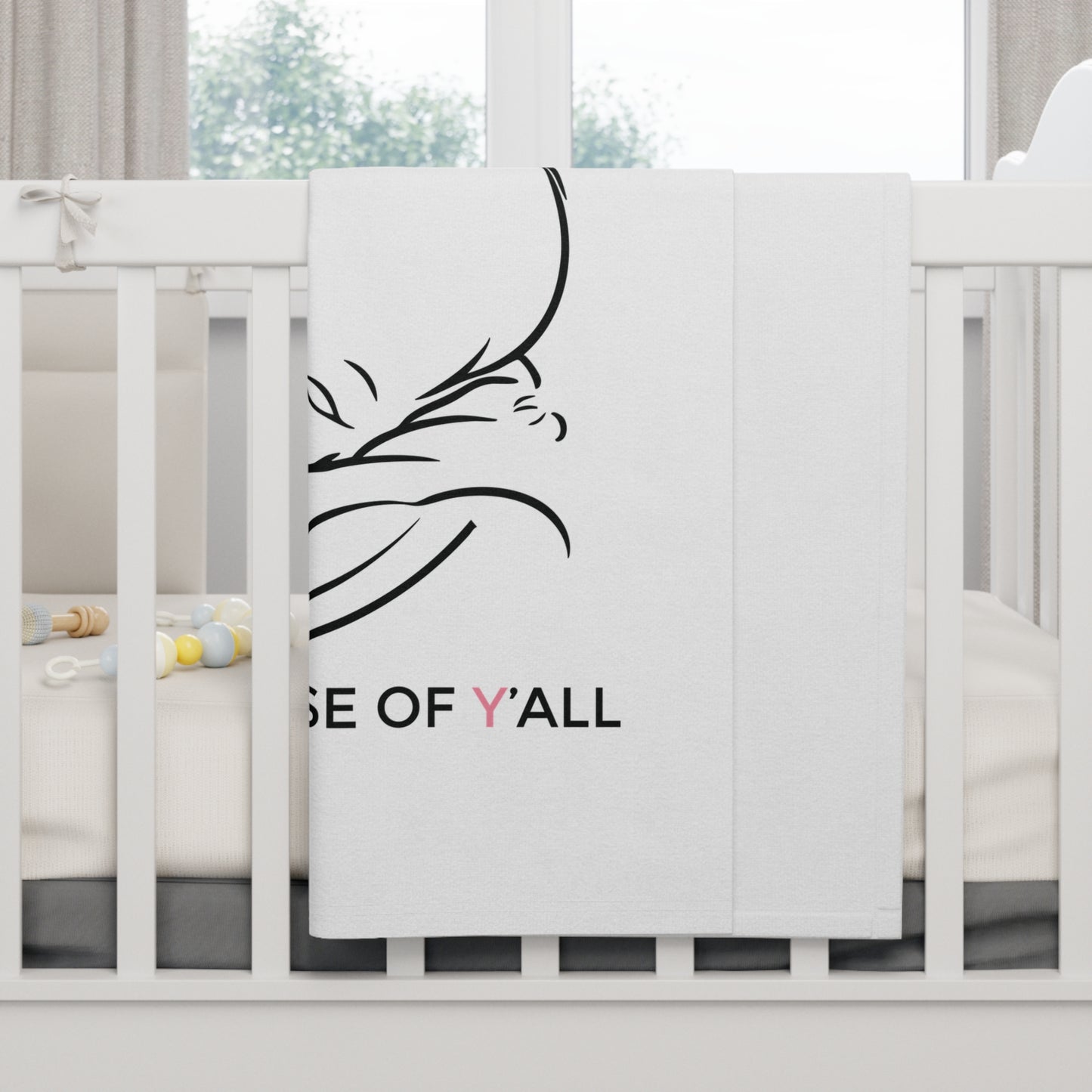 Soft Fleece Baby Blanket: B.A.B.Y. Born All Because of Y'all, Cozy Nursery Gift, Baby Shower Present, First Time Parents, Newborn Essential