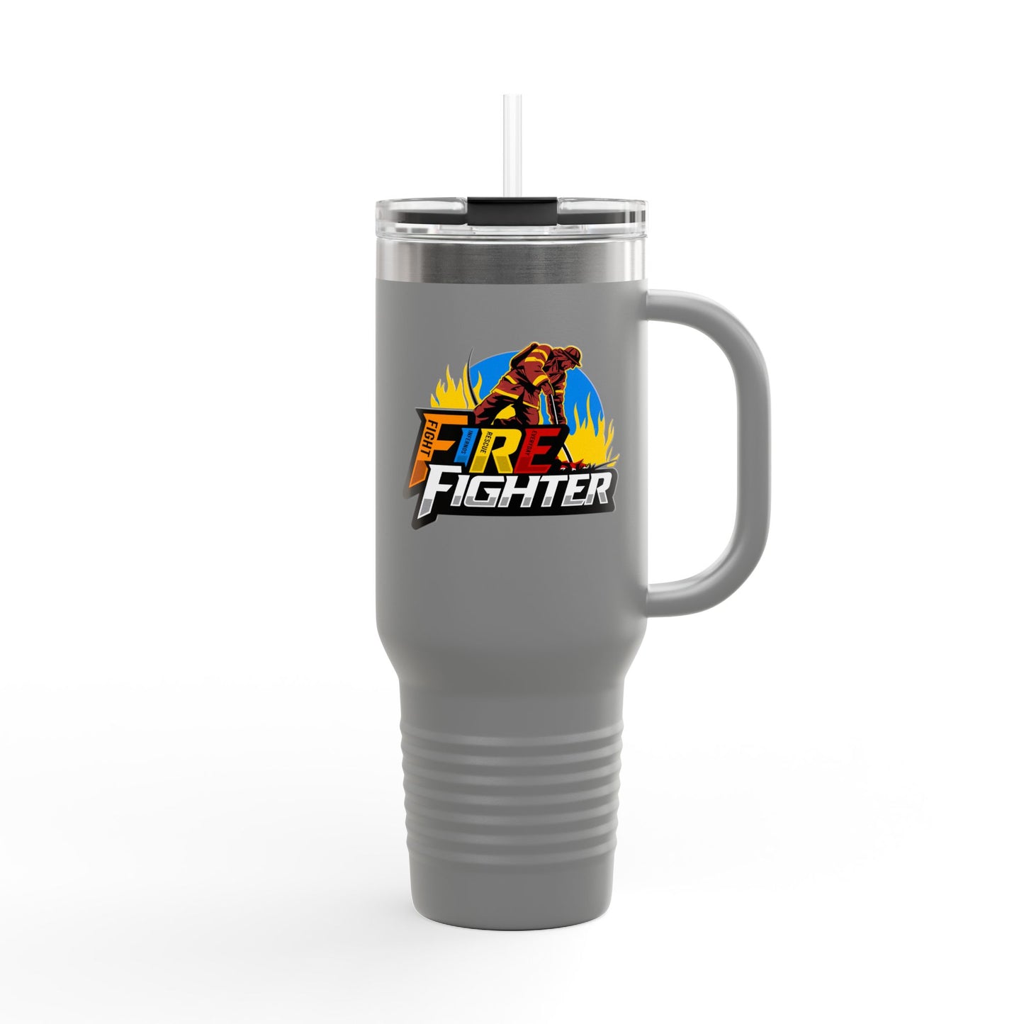 Firefighter Insulated Travel Mug - 40oz, Hot Beverage Cup, Personalized Gift for Firefighters, Camping Mug, Unique Firefighter Gift