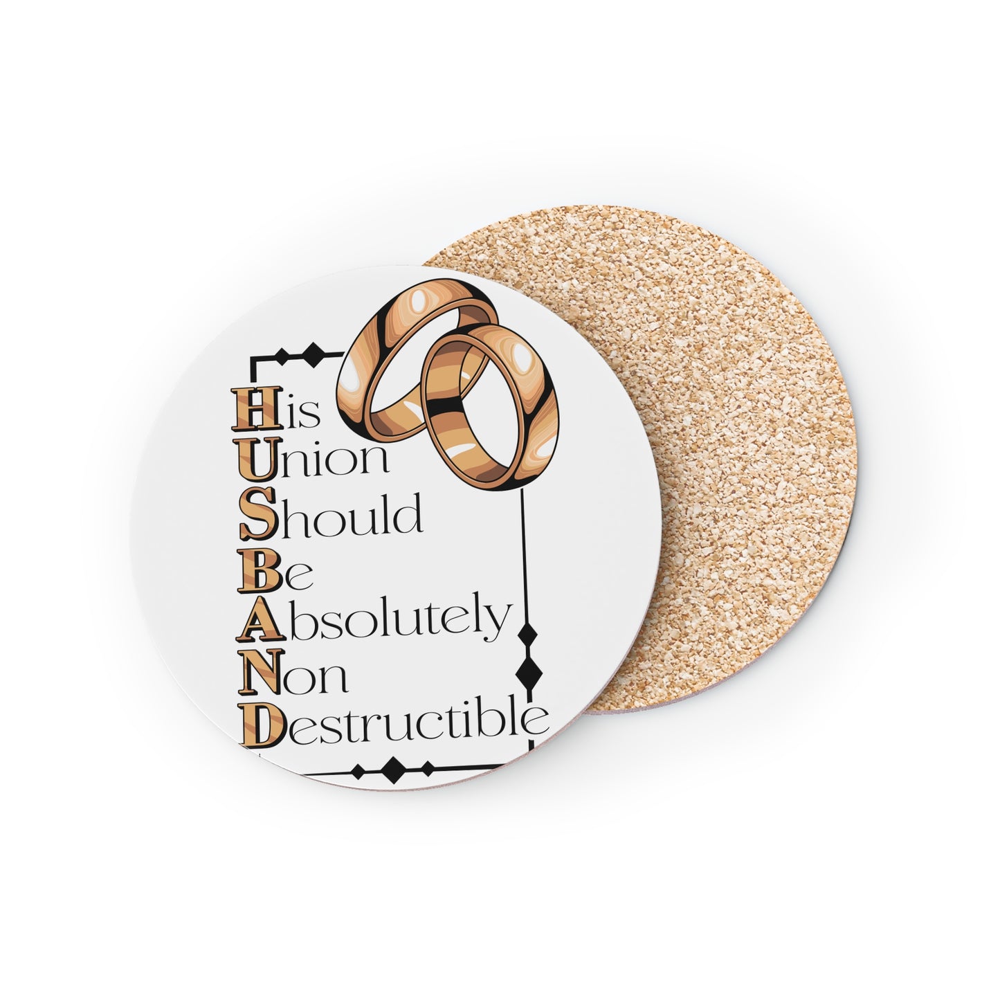 Marriage Coasters – "His Union Should Be Absolutely Non Destructible" Wedding Ring Drink Coaster
