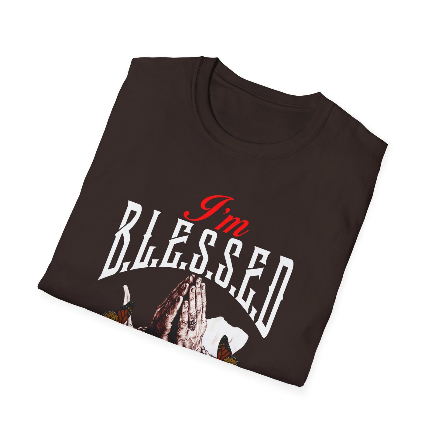 B.L.E.S.S.E.D. T-Shirt for Spirituality and Faith, Unisex Softstyle Tee