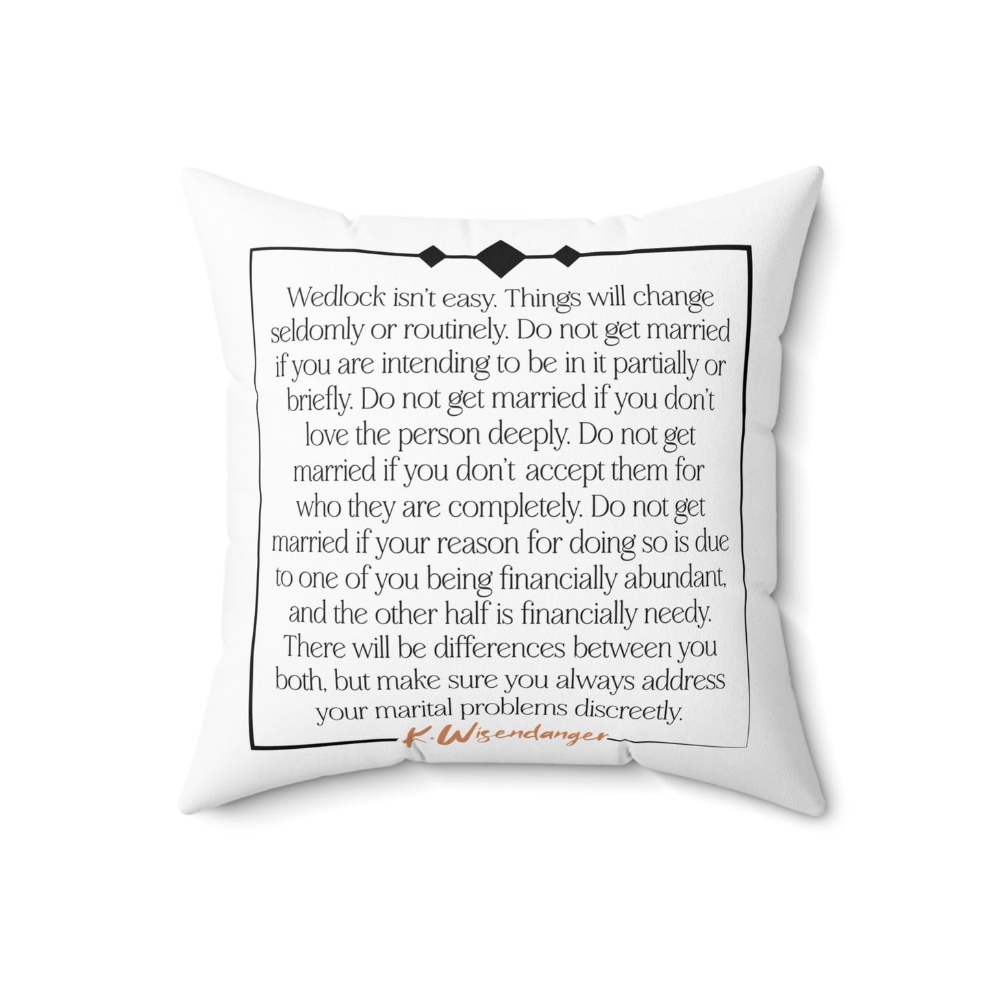 H.U.S.B.A.N.D. Elegant Wedding Pillow