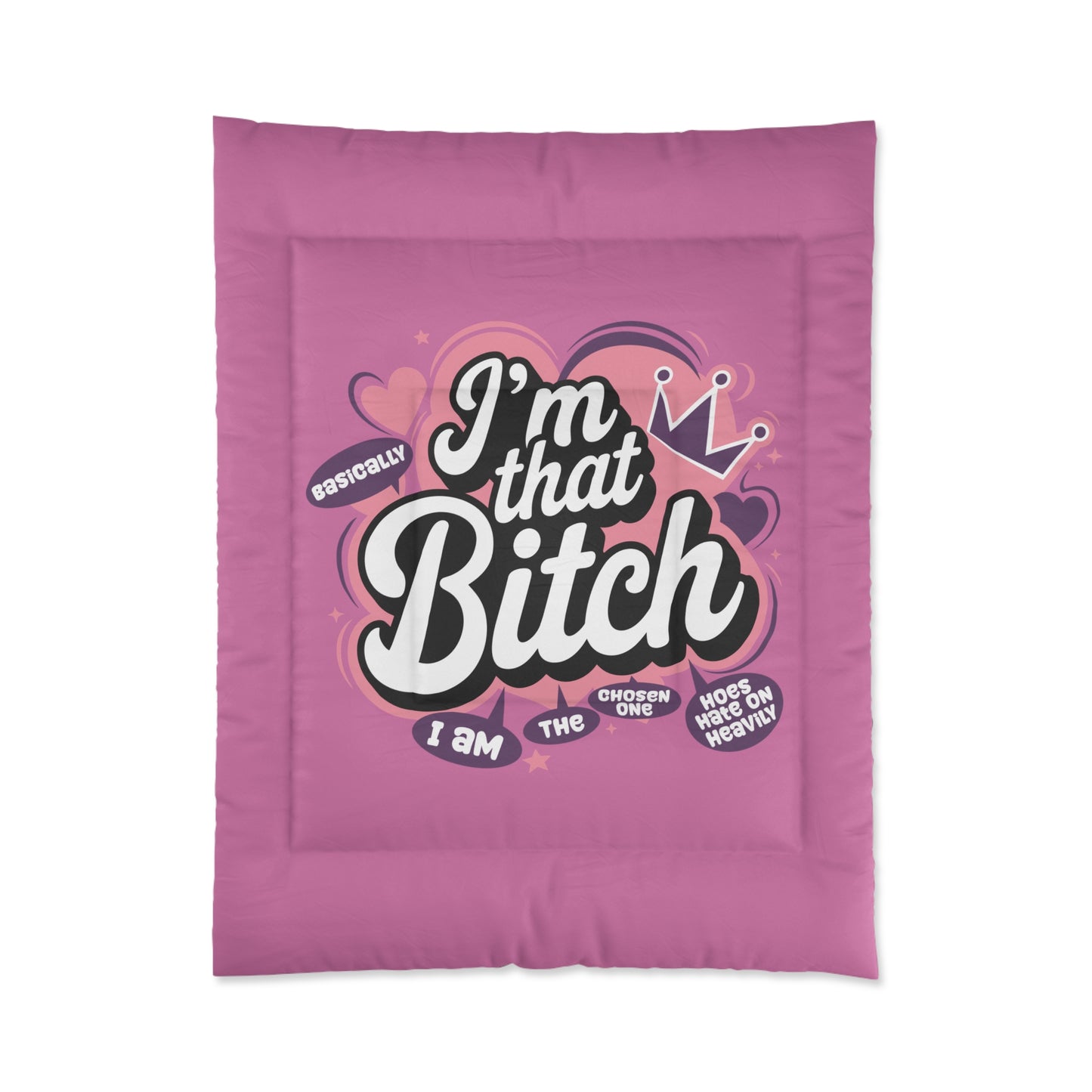 Fabulous Queen Comforter - Bold 'I'm That Bitch' Cozy Bedding, Empowering Gift for Her, Fun Bedroom Decor, Perfect for Self-Care