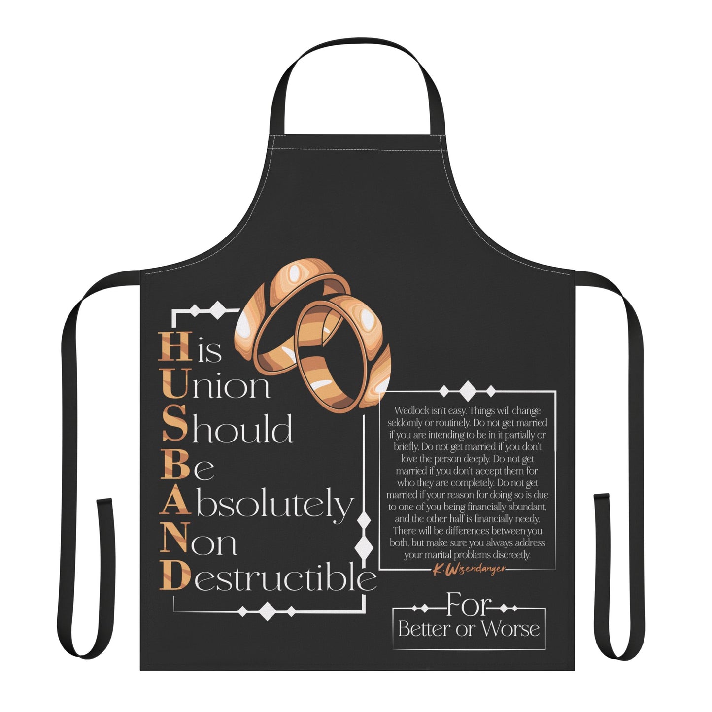 PREMIUM Wedding Vows Apron — 'His Union Should Be Absolutely Non Destructible' Bridal Shower & Anniversary Gift