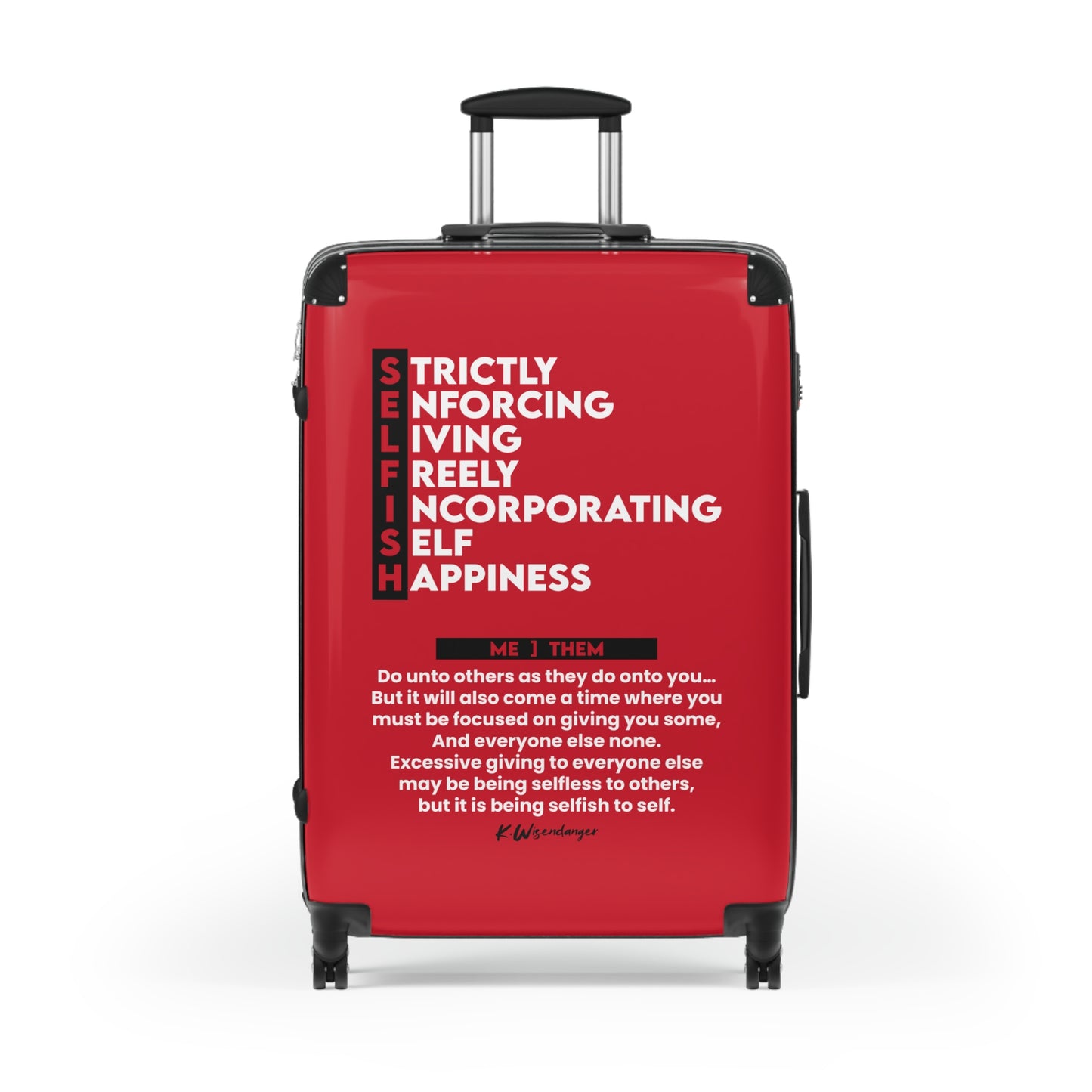 Self-Care Suitcase with Inspirational Quote, Travel Accessories, Vacation Essentials, Self-Love Gifts, Luggage for the Mindful Traveler