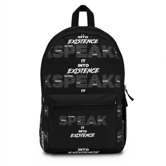 Inspirational Backpack: Speak It Into Existence, Trendy School Bag, Motivational Pack, Travel Rucksack, Gift for Dreamers