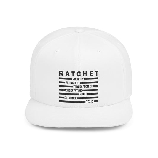 R.A.T.C.H.E.T. Flat Bill Snapback Cap  - Perfect for Street Style, Outdoor Events, & Casual Wear
